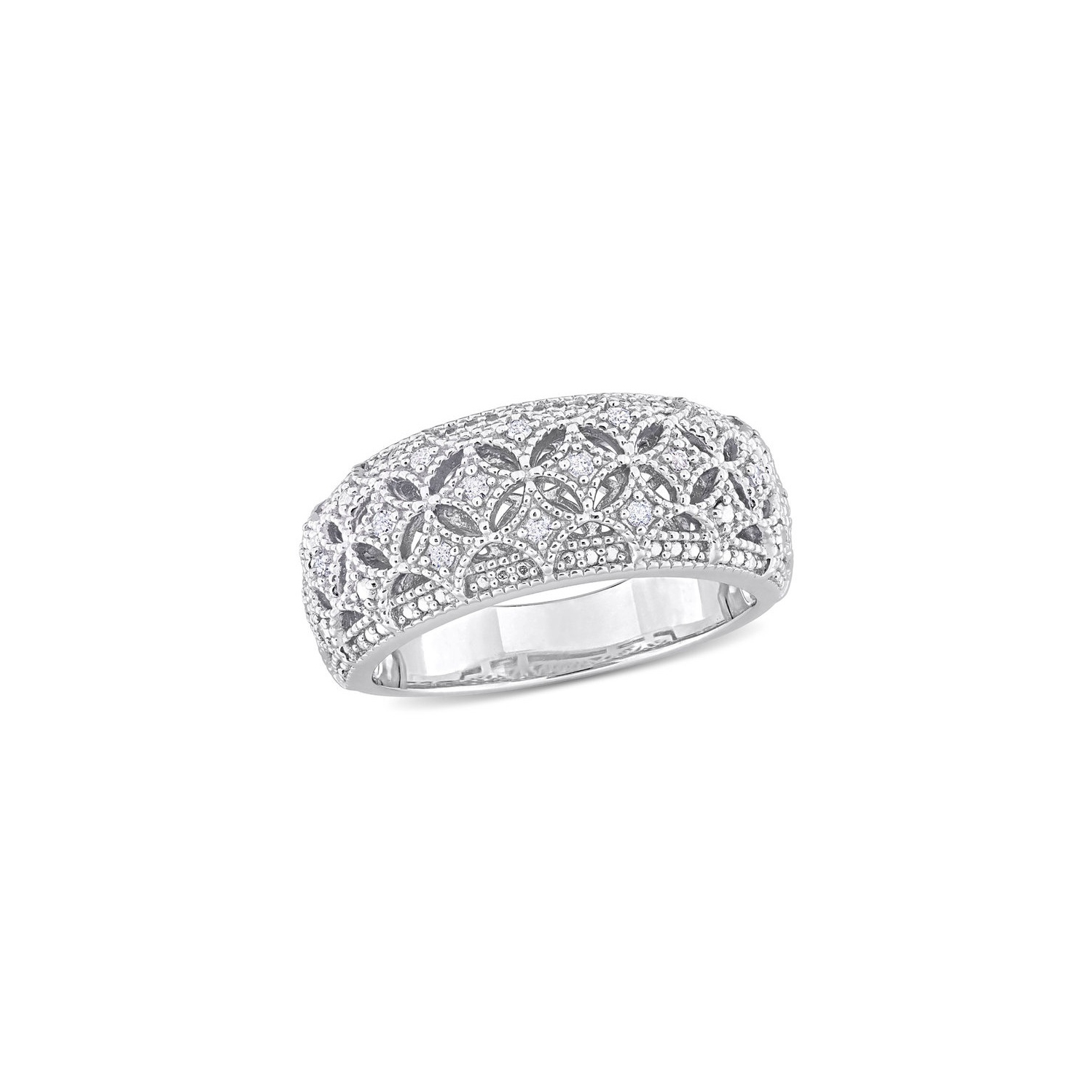 1/10 Carat Diamond Ring in Sterling Silver