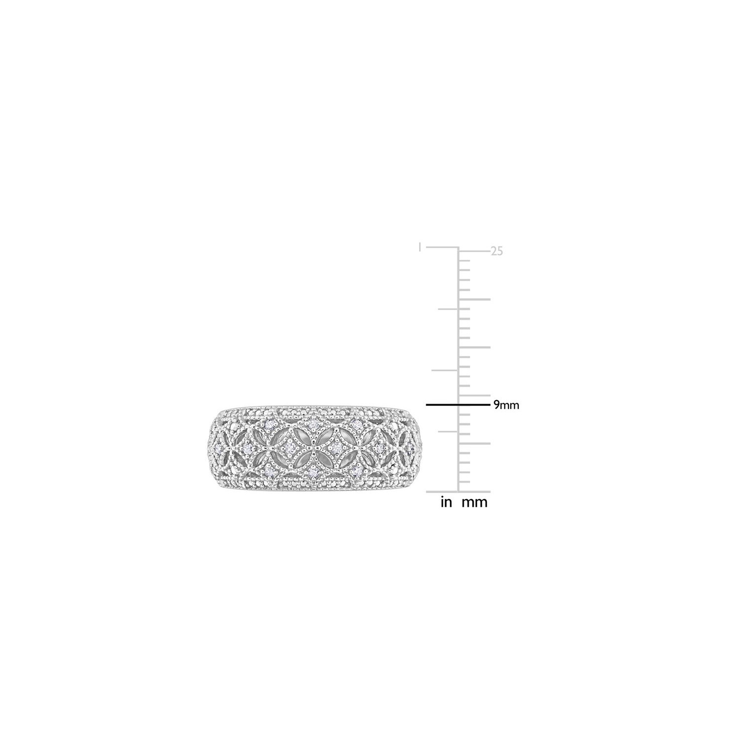 1/10 Carat Diamond Ring in Sterling Silver