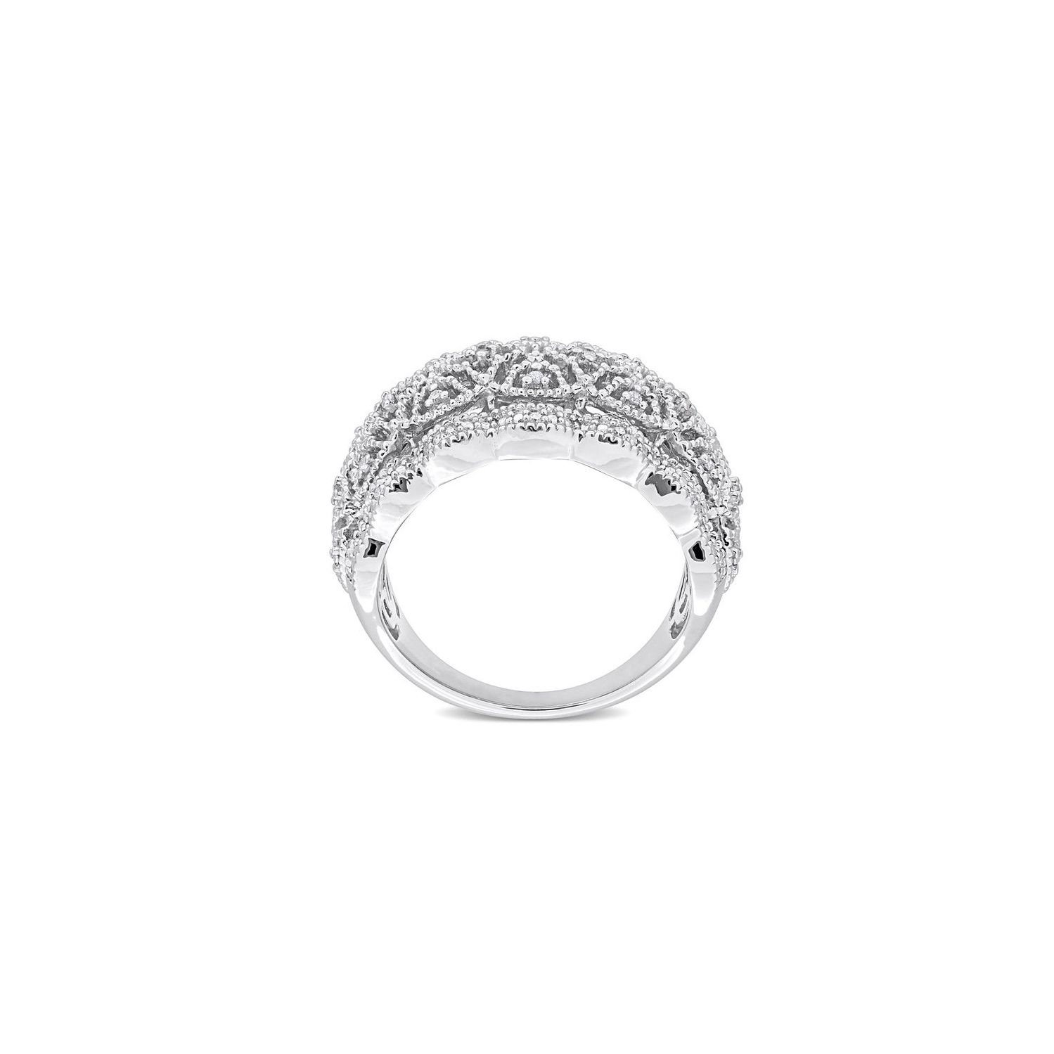 1/10 Carat Diamond Vintage Ring in Sterling Silver