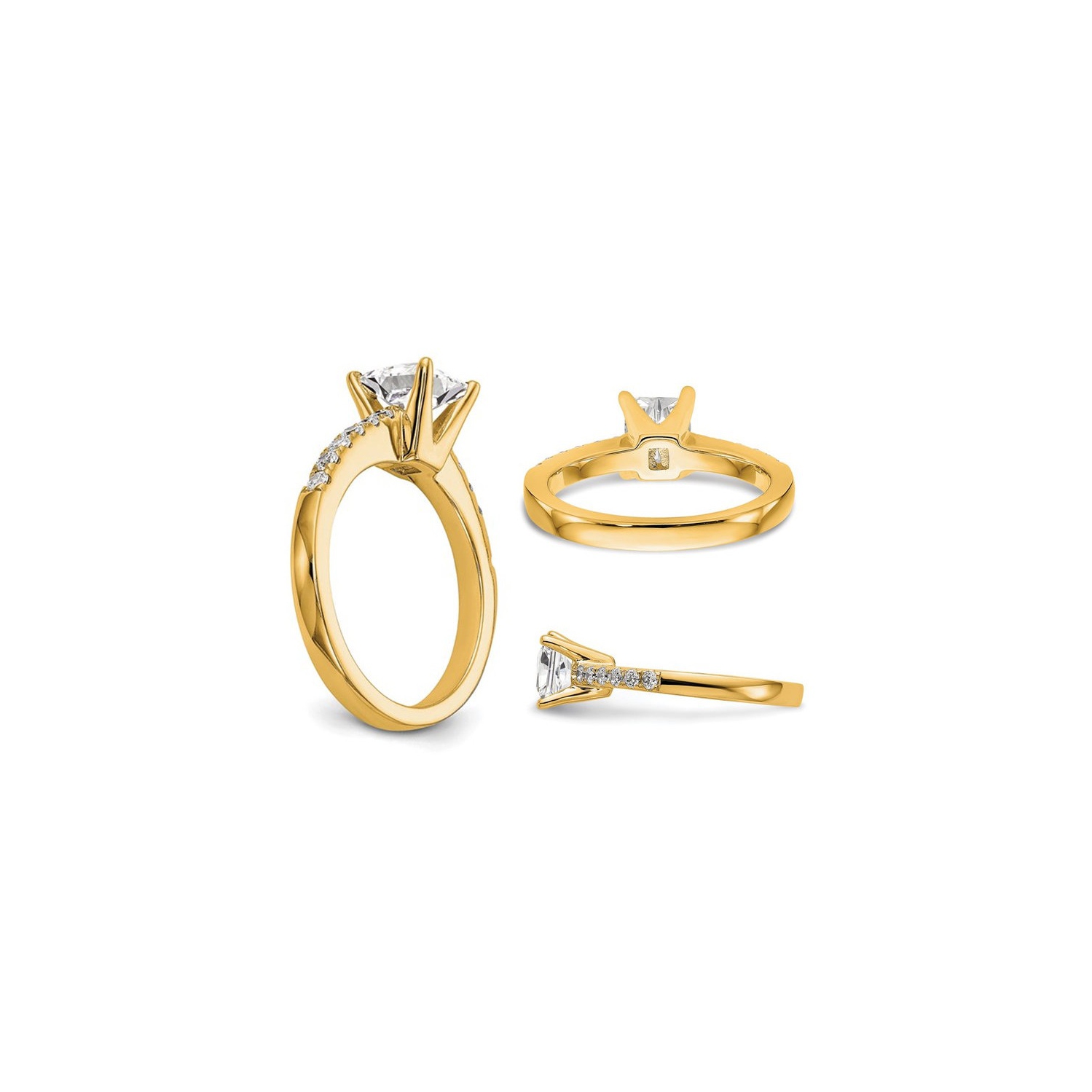 1.92 Carat Emerald-Cut Certified Lab-Grown Diamond Engagement Ring 14K Yellow Gold