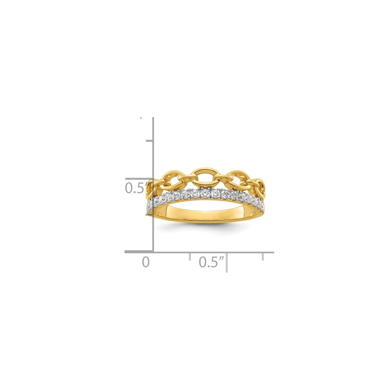 1/3 Carat Lab-Grown Diamond Band Ring in 14K Yellow Gold (SIZE 7)
