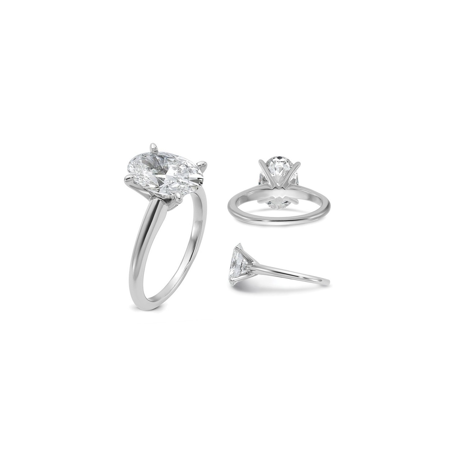 2.20 Carat Certified Lab-Grown Diamond Solitaire Engagement Ring in 14K White Gold