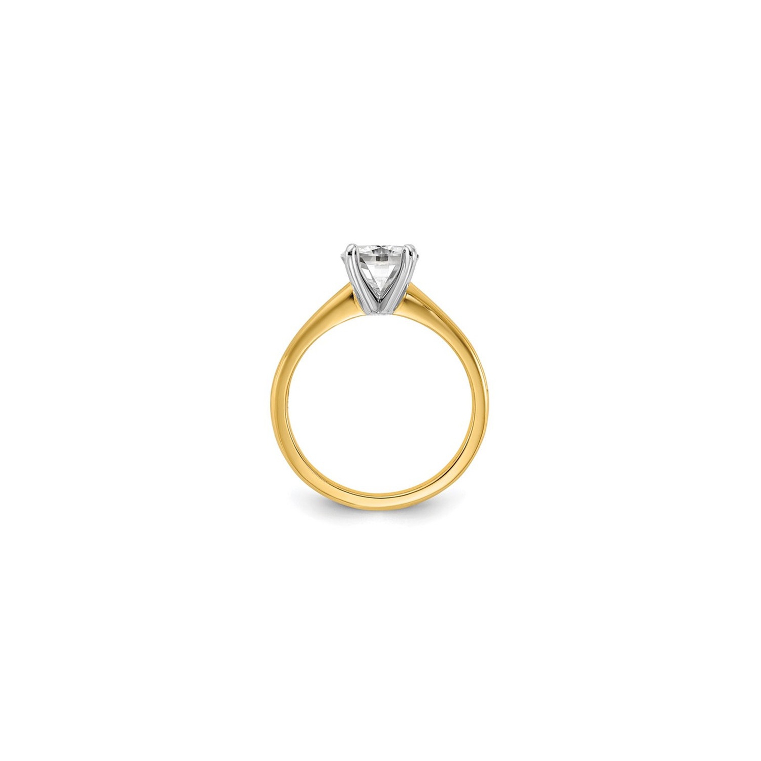 1.75 Carat Certified Cushion-Cut Lab Grown Diamond Solitaire Engagement Ring in 14K Yellow Gold