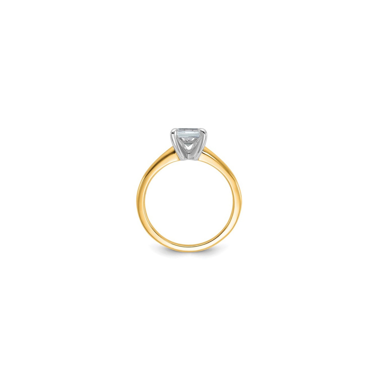 1.50 Carat Emerald-Cut Certified Lab-Grown Diamond Solitaire Engagement Ring in 14K Yellow Gold