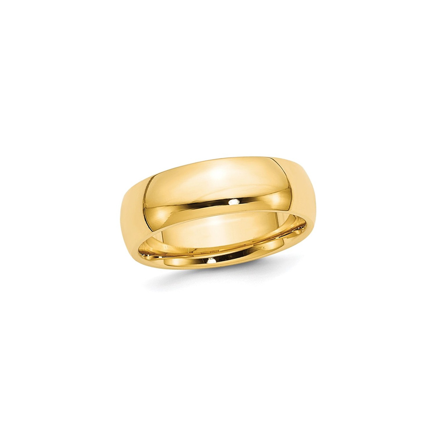 Mens 10K Yellow Gold 7mm Polished Wedding Band Ring