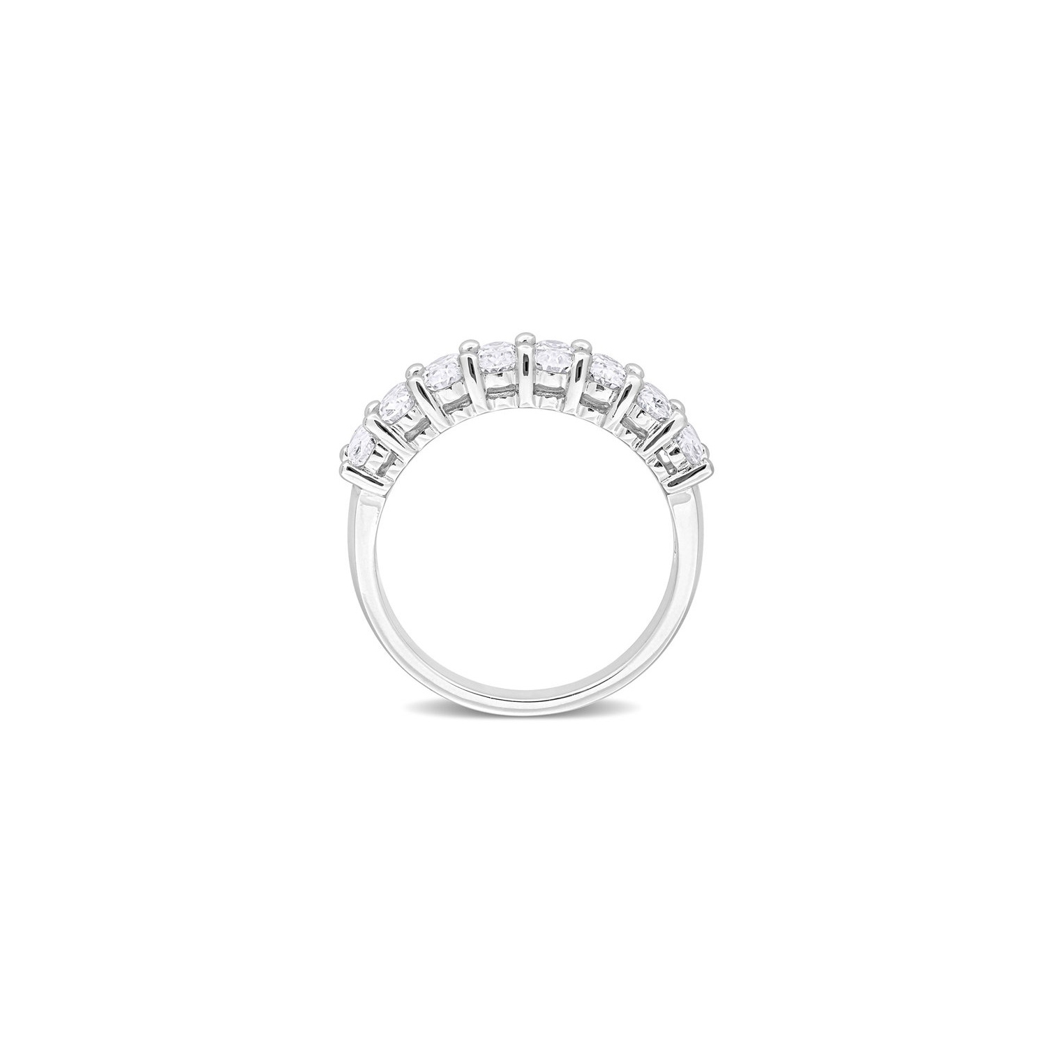 1.60 Carat Lab-Created Moissanite Anniversary Band Ring in Sterling Silver