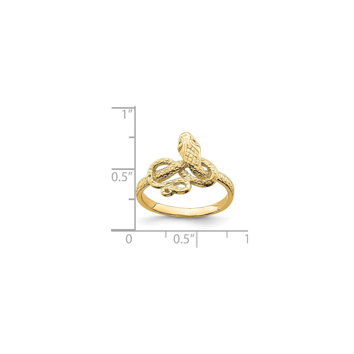 14K Yellow Gold Snake Slither Ring