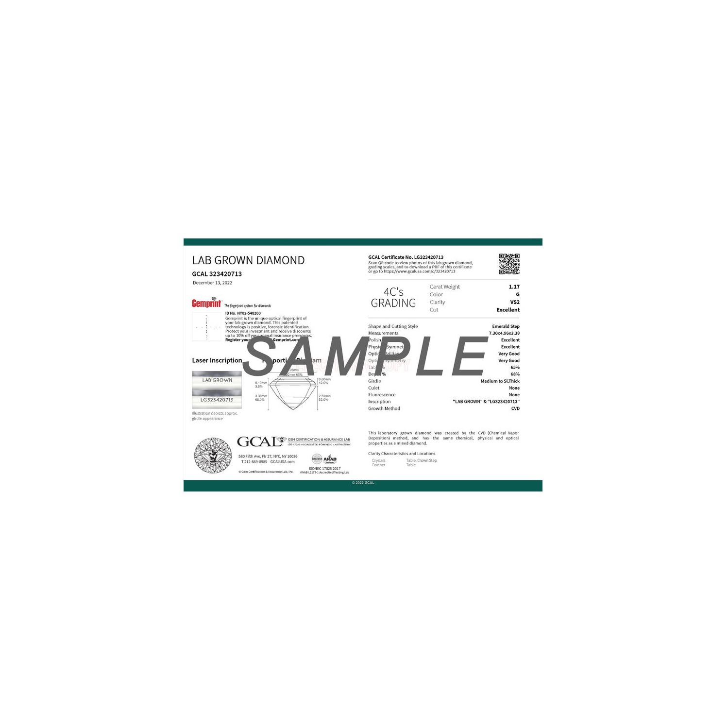 1.31 Carat Emerald-Cut Certified Lab-Grown Diamond Engagement Ring 14K Yellow Gold