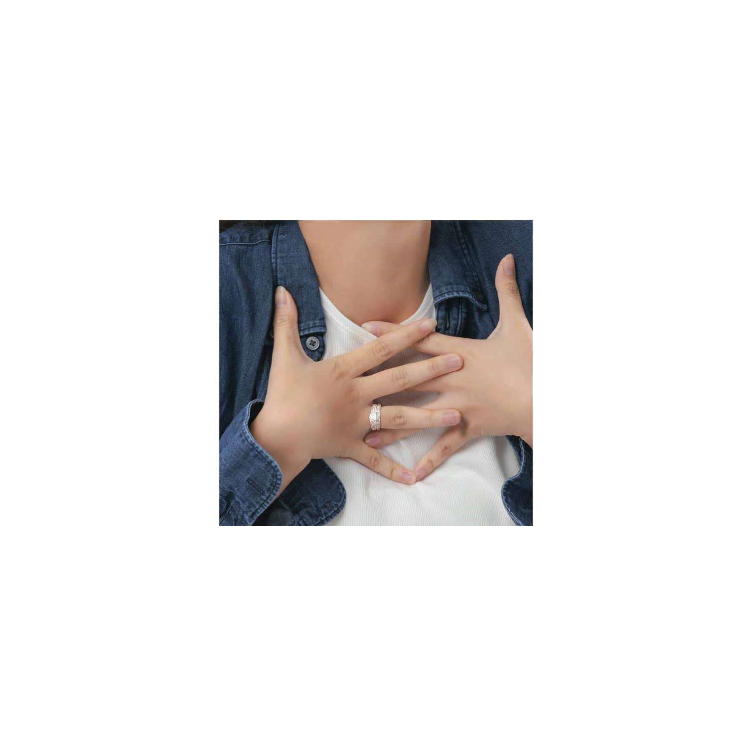 Bague fiançailles or blanc 10K ct avec aigues-marines 1,40 carat et saphirs blancs synthétiques et diamants