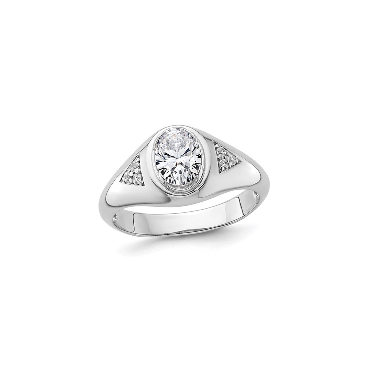Mens 1.09 Carat Lab-Grown Diamond Ring in 14K White Gold (size 10)