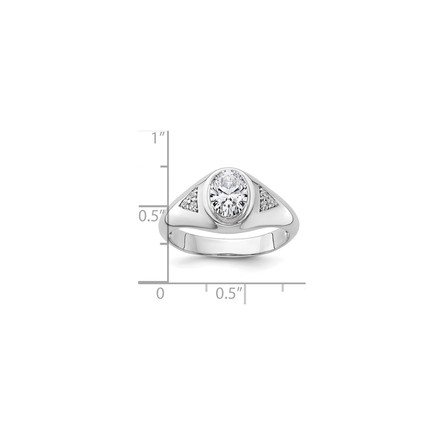 Mens 1.09 Carat Lab-Grown Diamond Ring in 14K White Gold (size 10)