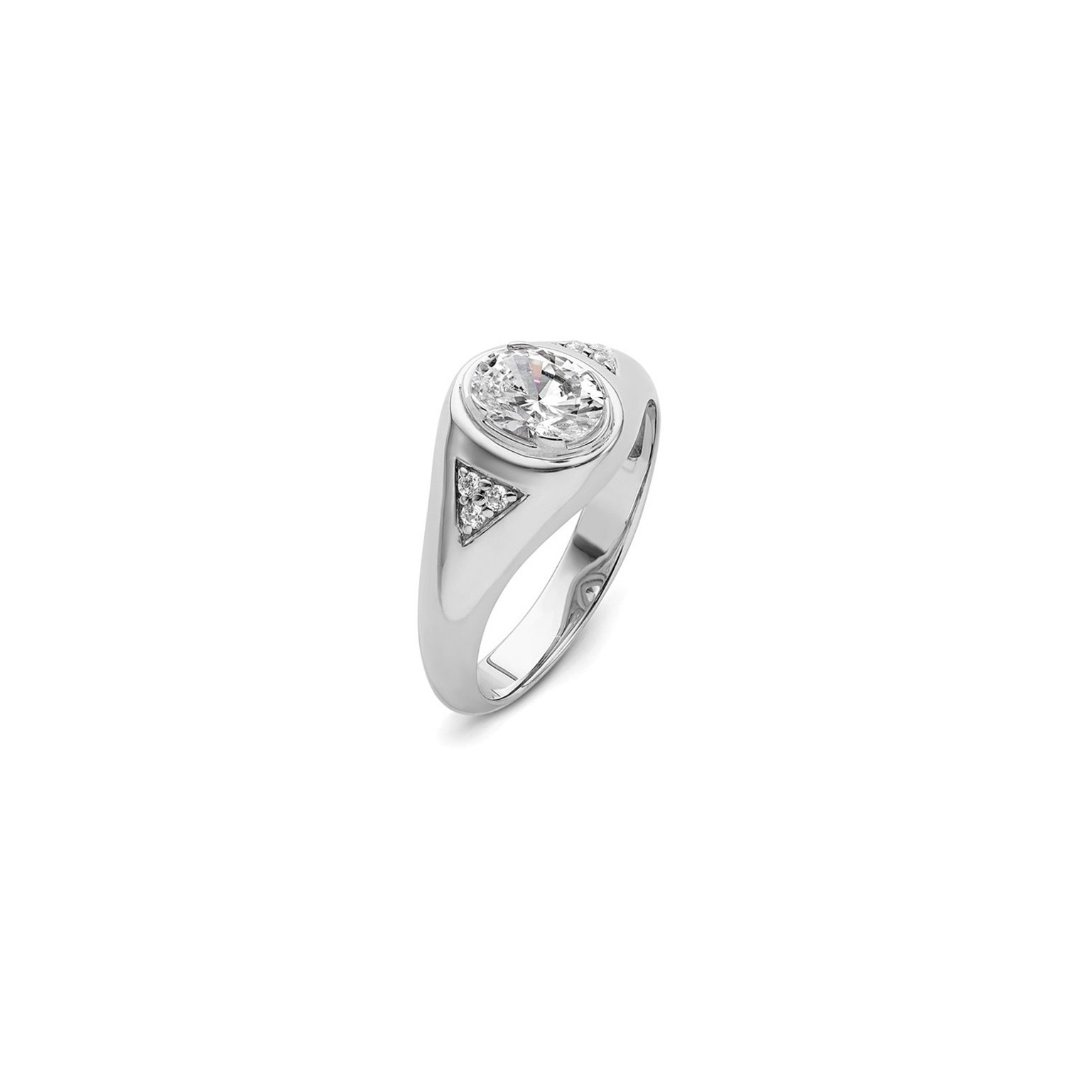 Mens 1.09 Carat Lab-Grown Diamond Ring in 14K White Gold (size 10)