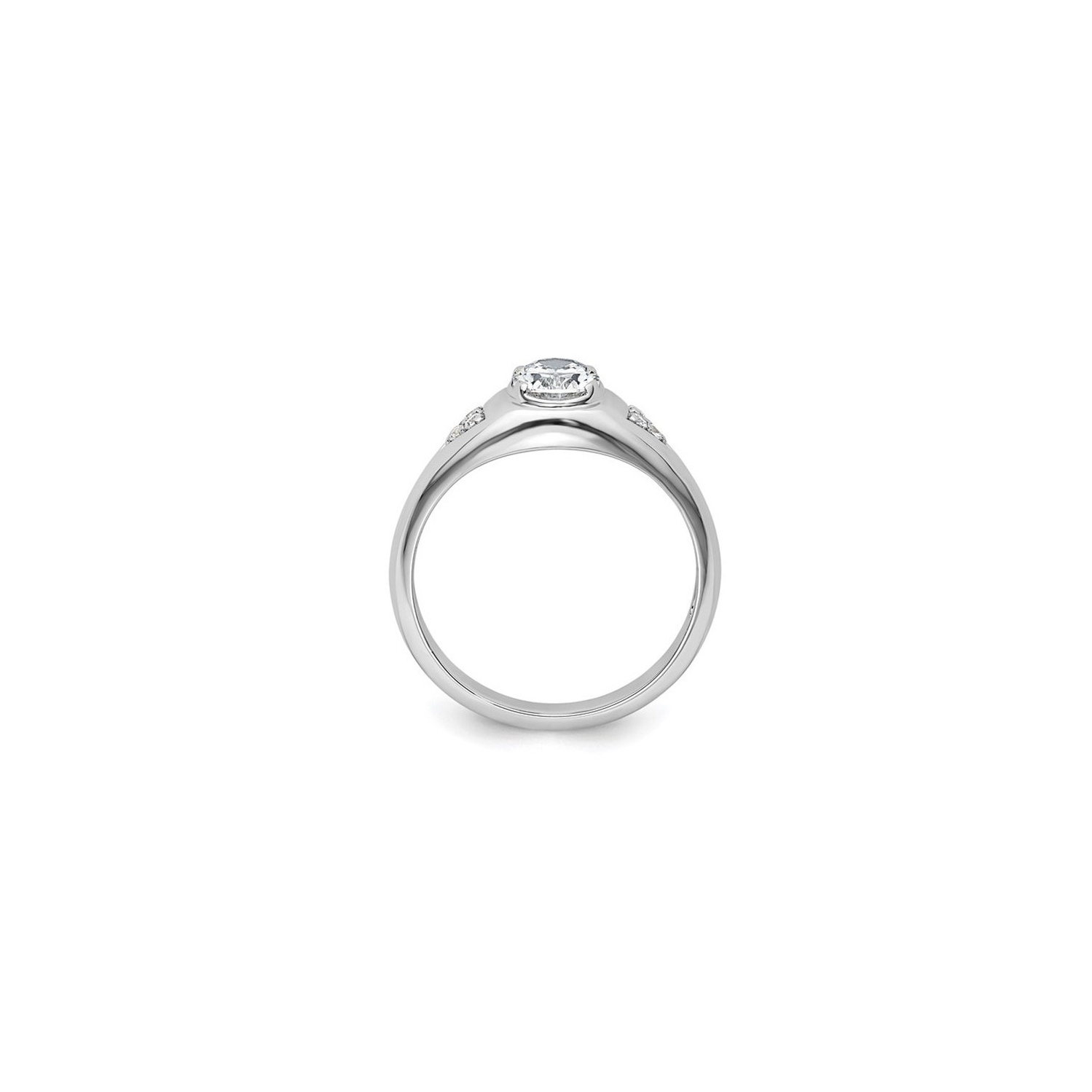 Mens 1.09 Carat Lab-Grown Diamond Ring in 14K White Gold (size 10)