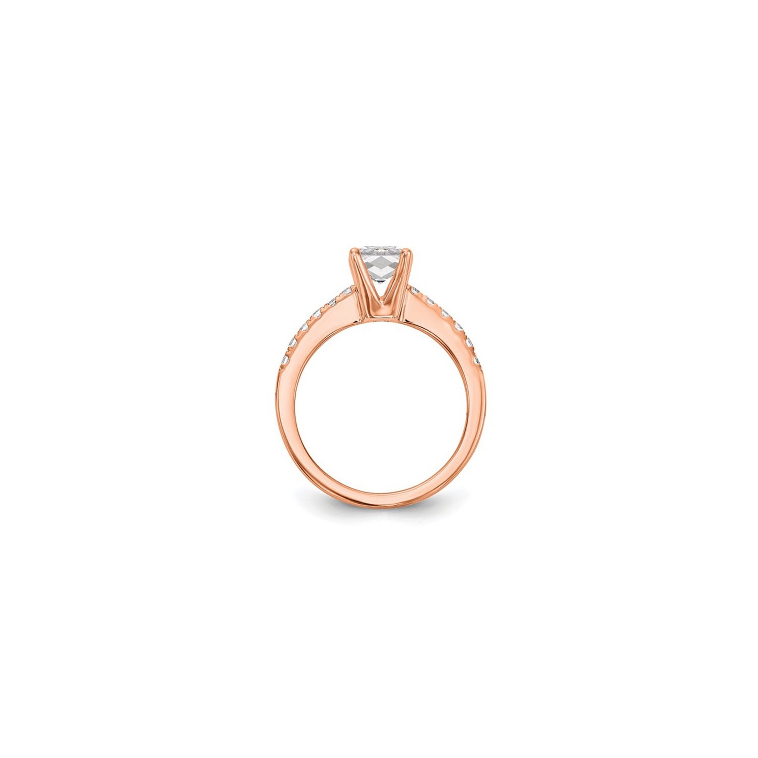 1.31 Carat Emerald-Cut Certified Lab-Grown Diamond Engagement Ring 14K Rose Gold