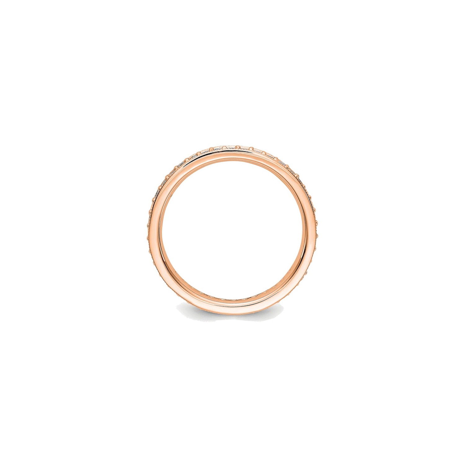 1/2 Carat Ladies 14K Rose Pink Gold Diamond Eternity Wedding Band Ring