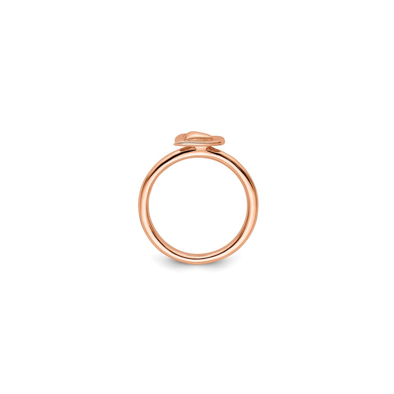 Bague en argent sterling plaqué rose en forme de coeur