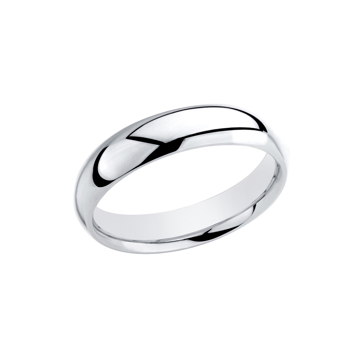 Mens 4mm Wedding Band Ring in Sterling Silver
