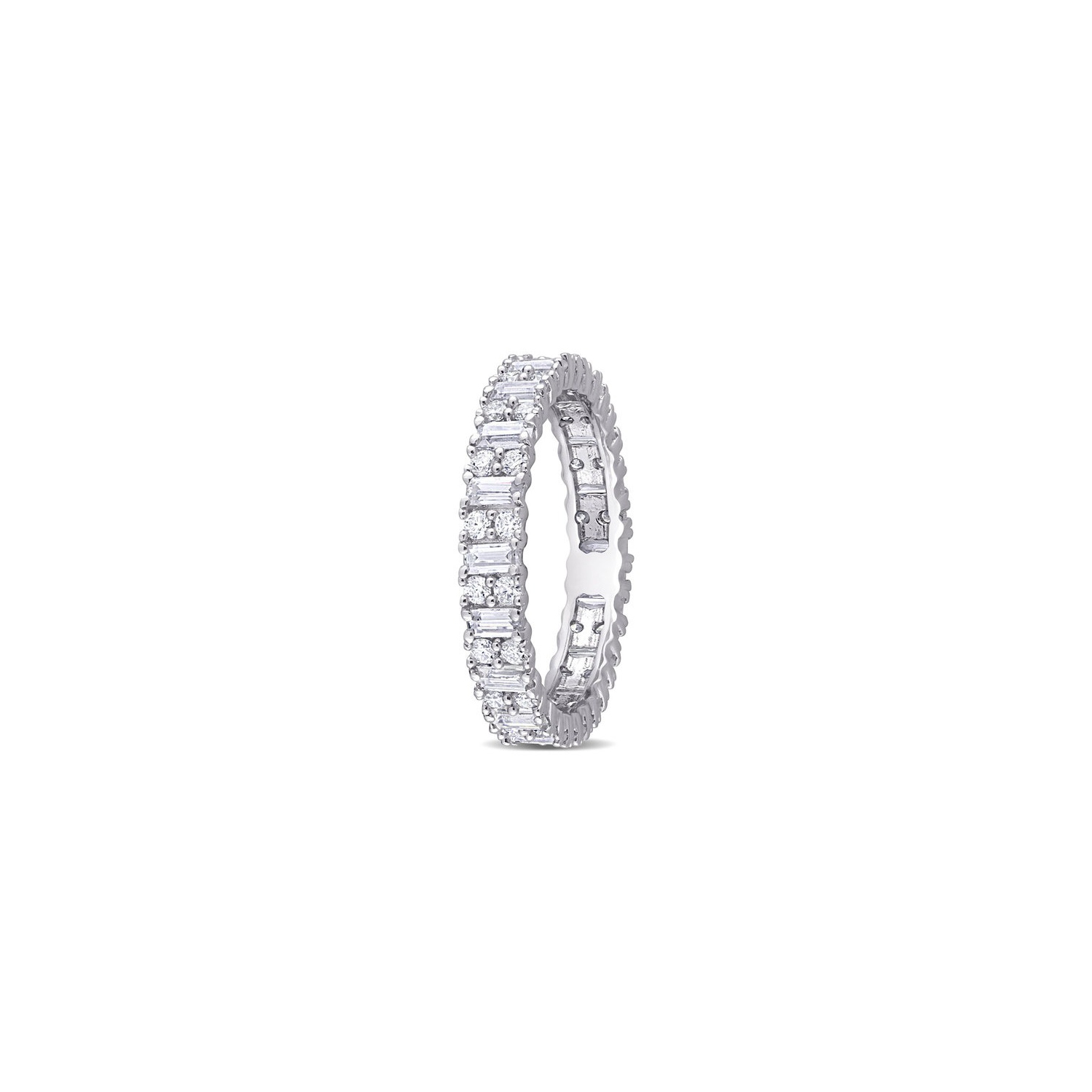 1.53 Carat Lab-Created Moissanite Anniversary Eternity Ring Band in Sterling Silver