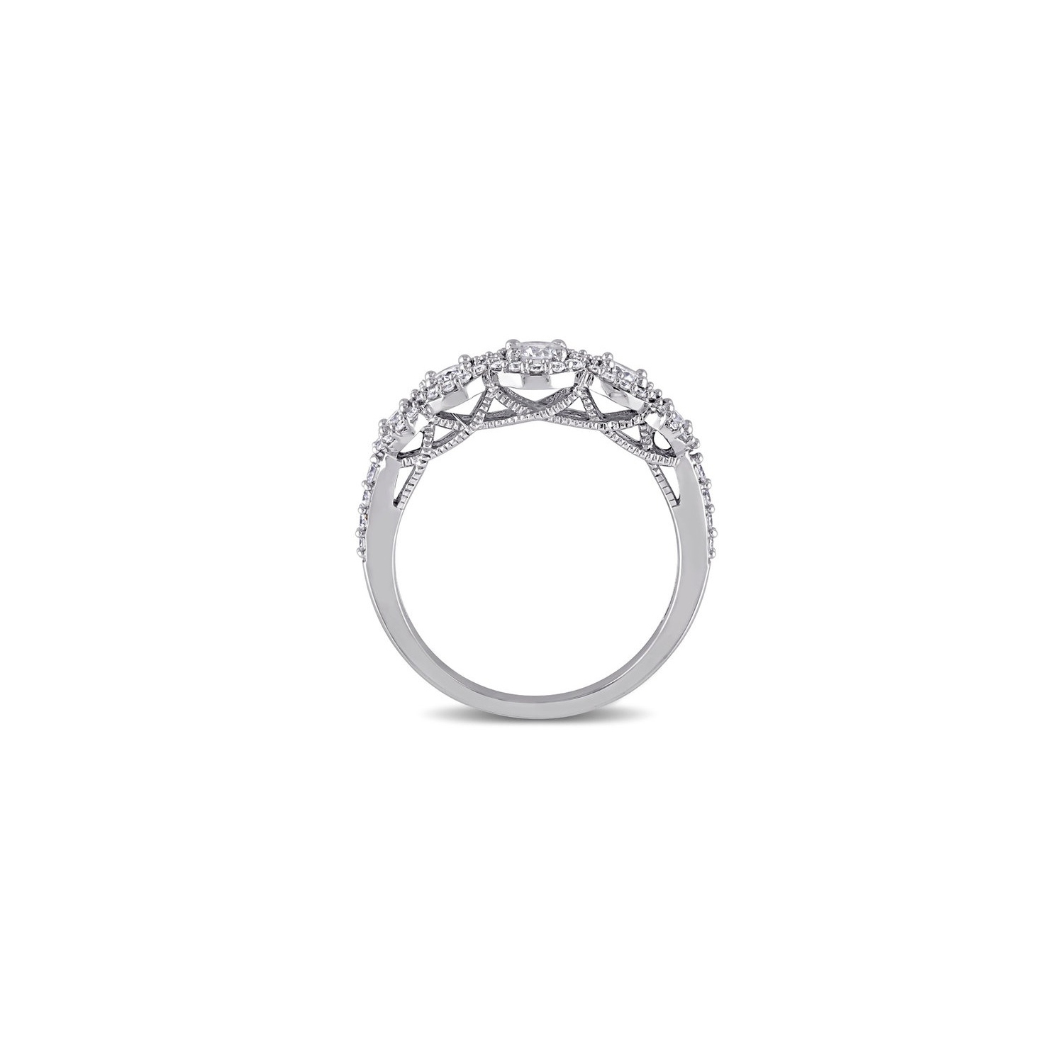 3/4 Carat Diamond Halo Engagement Ring in 10K White Gold