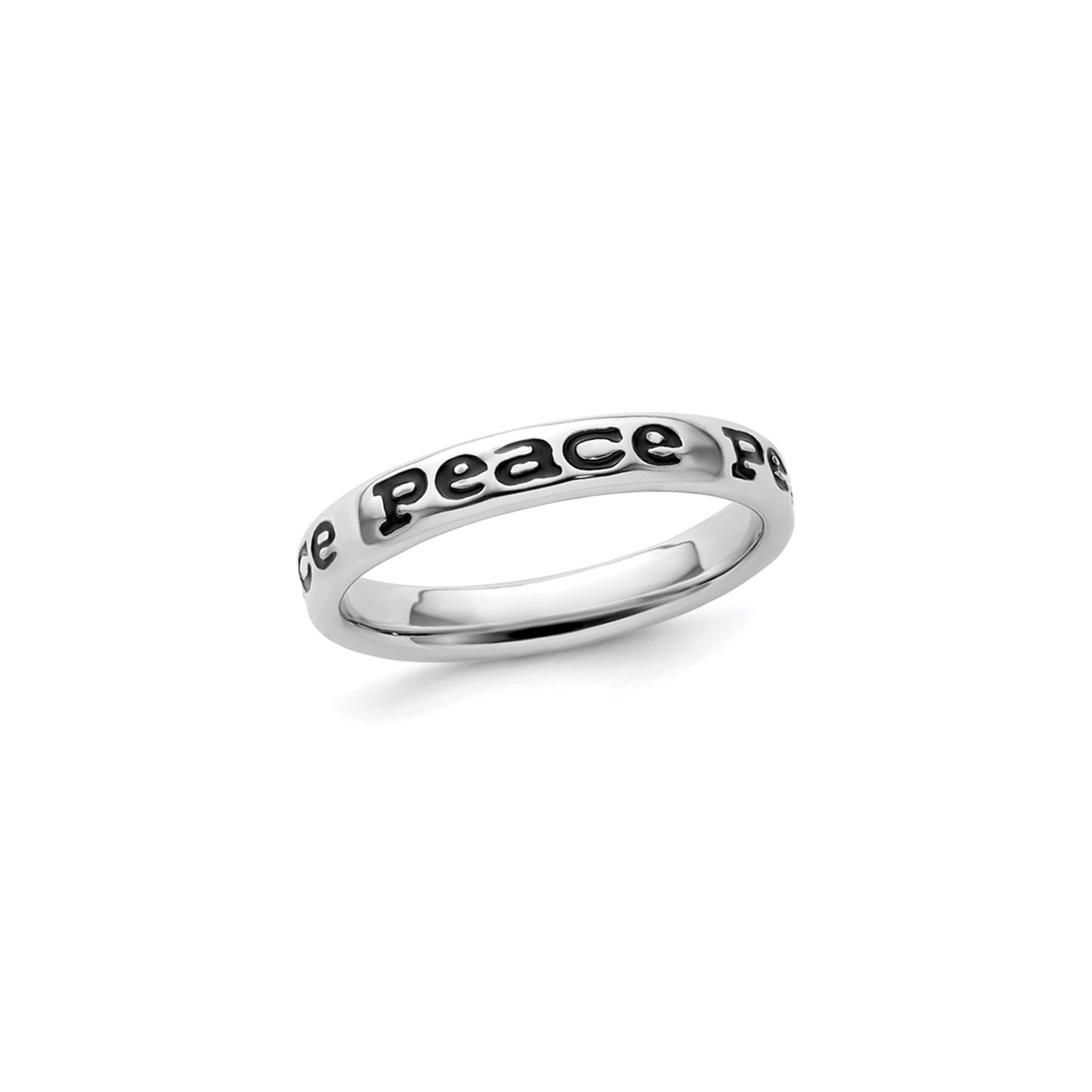 Sterling Silver Enameled Peace Band Ring