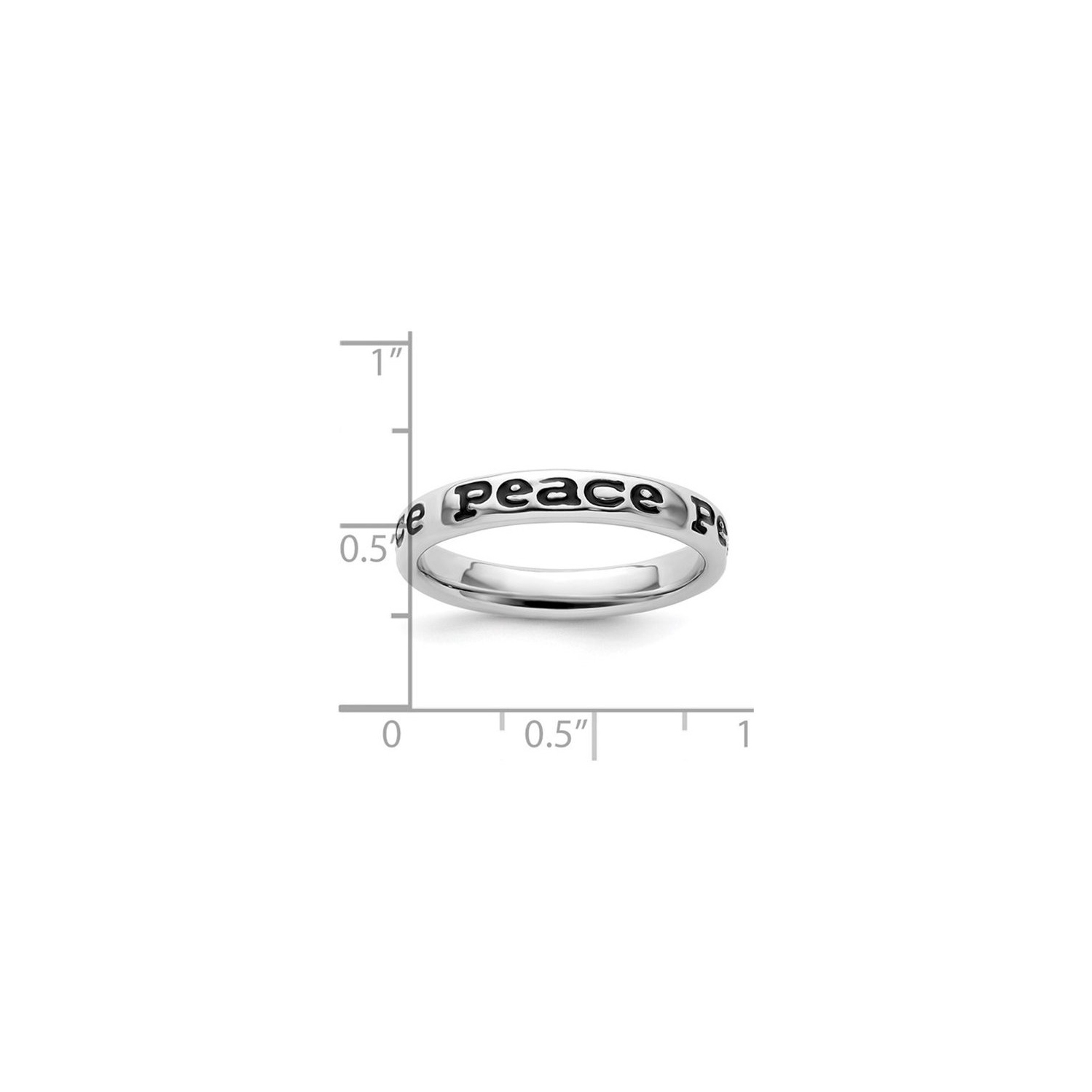 Sterling Silver Enameled Peace Band Ring