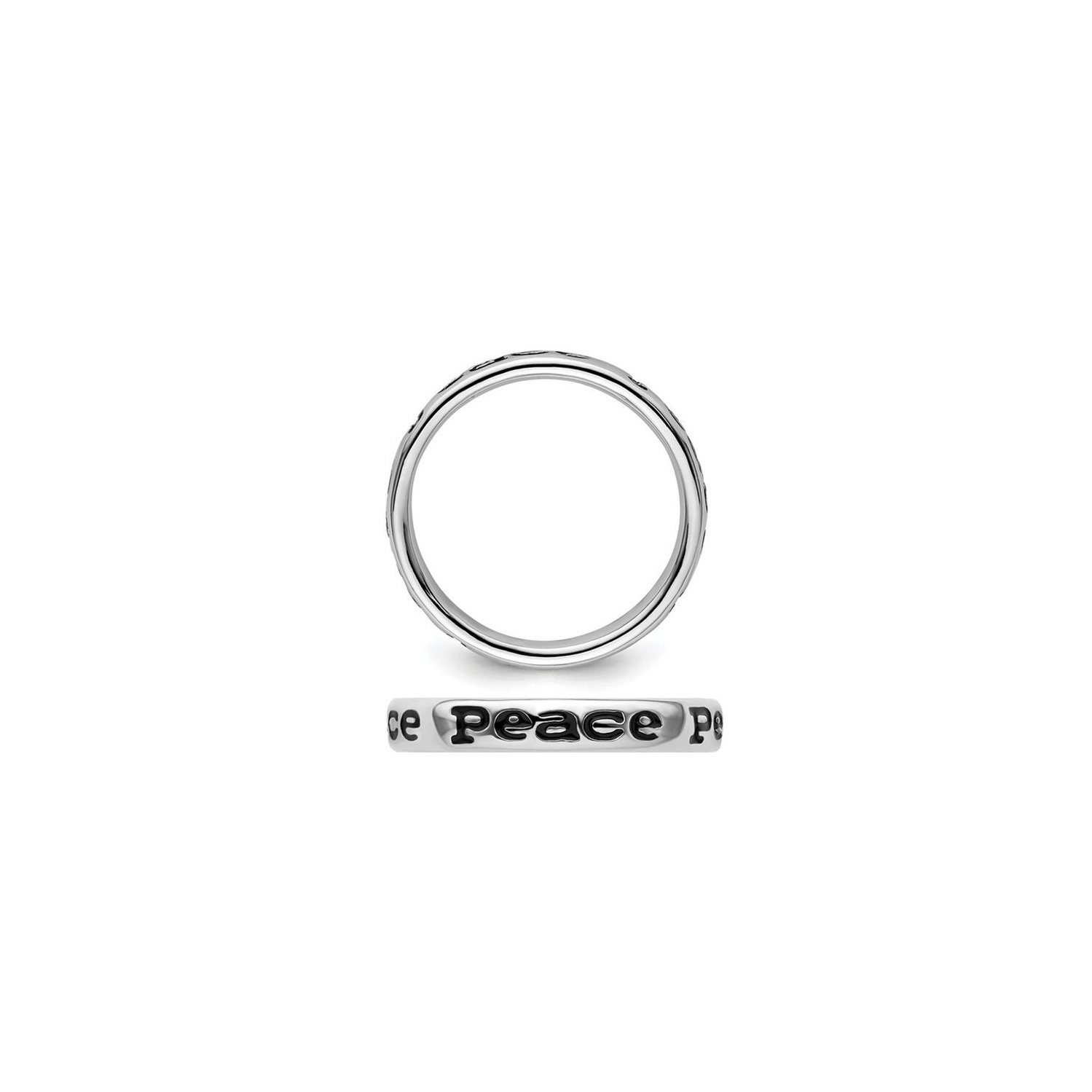 Sterling Silver Enameled Peace Band Ring