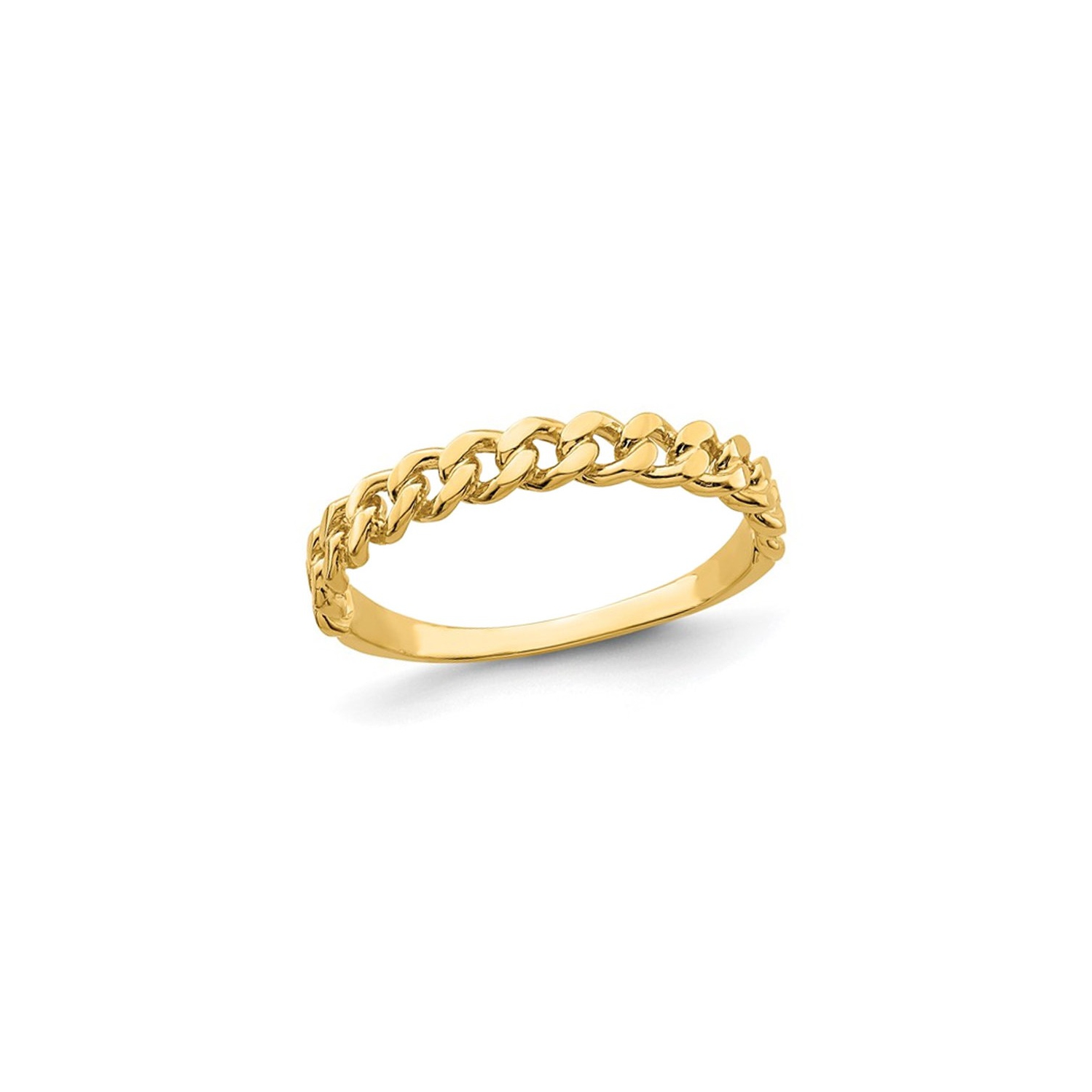 14K Yellow Gold Chain Link Band Ring