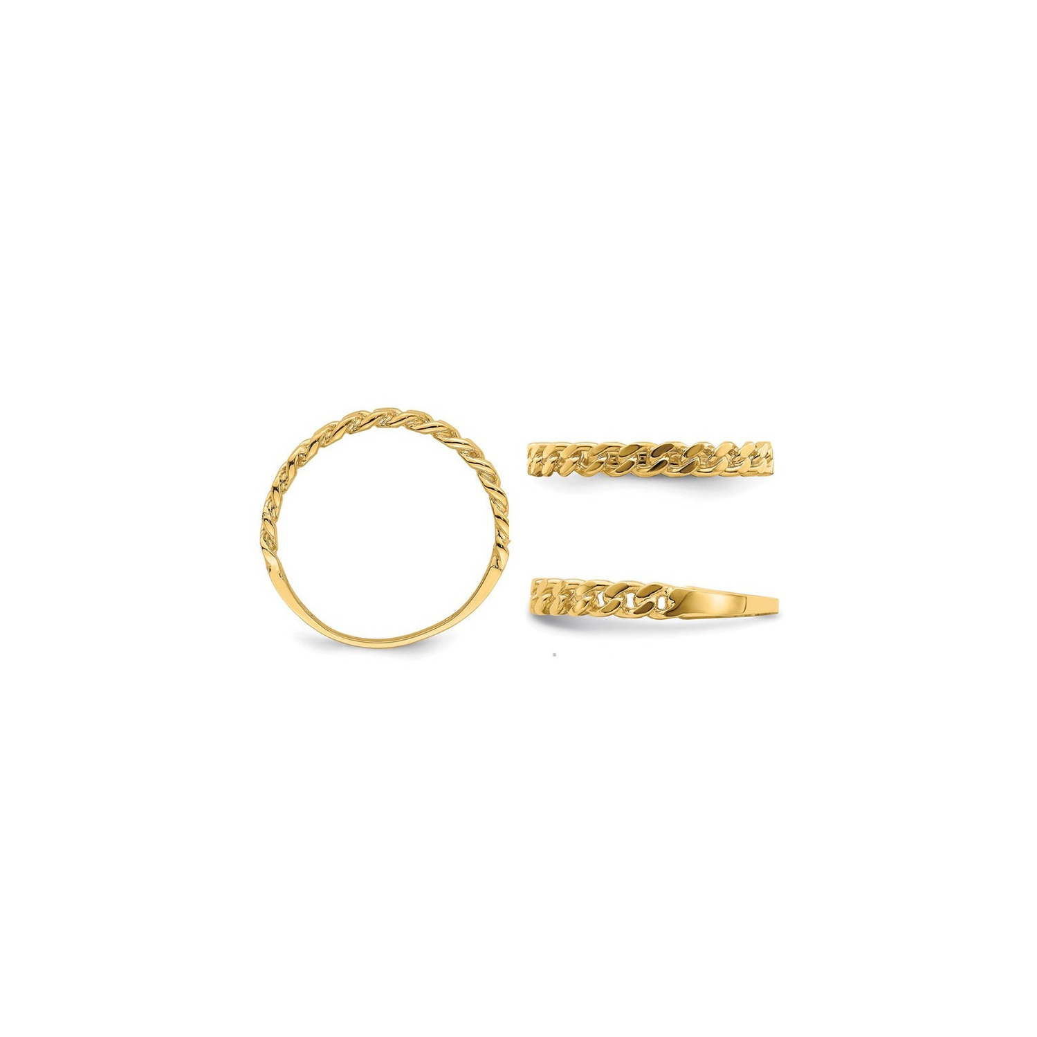 14K Yellow Gold Chain Link Band Ring