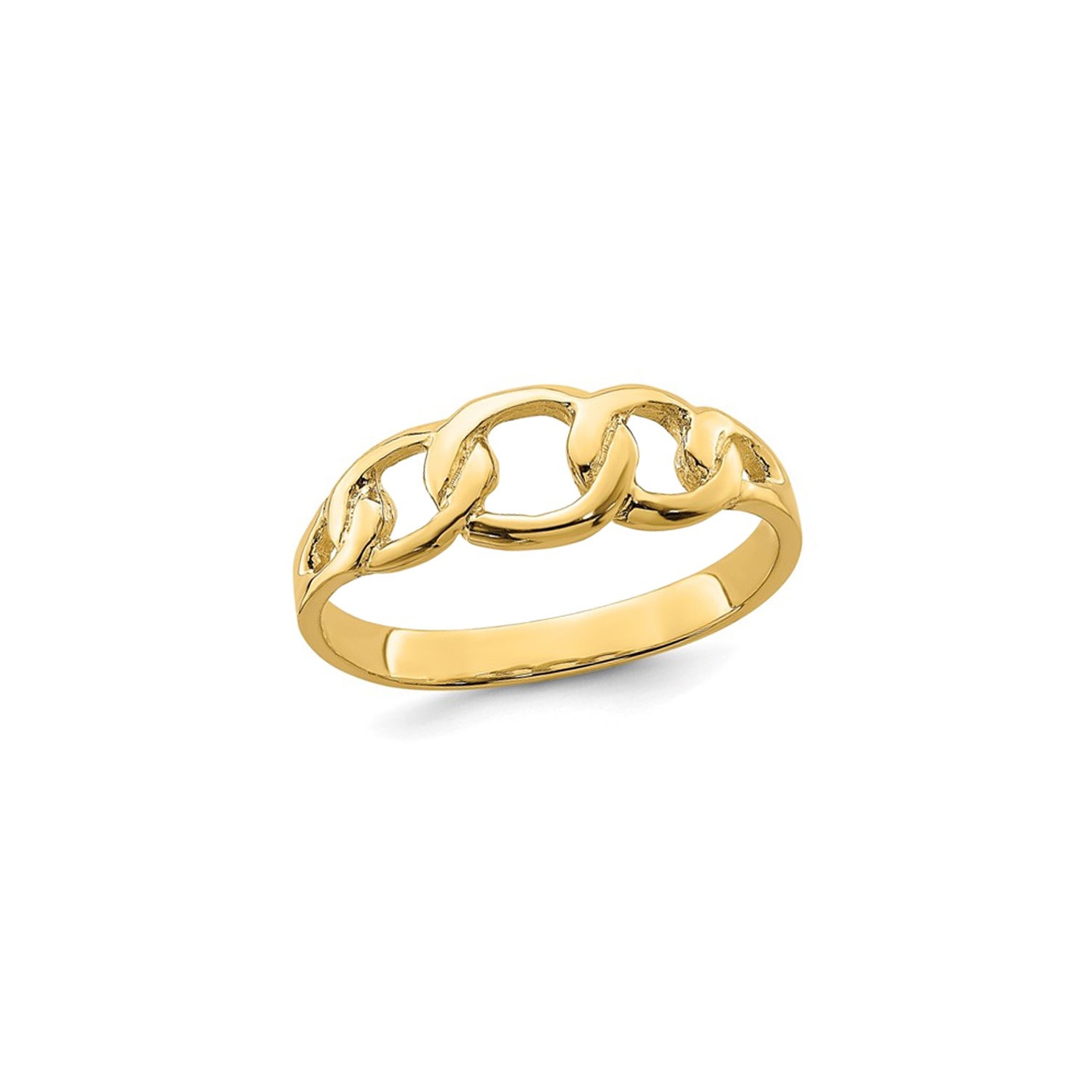 14K Yellow Gold Polished Chain Link Band Ring