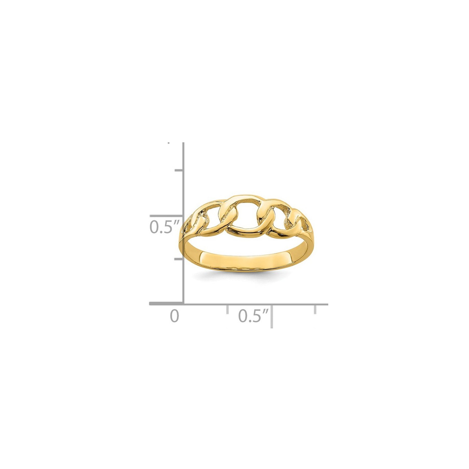 14K Yellow Gold Polished Chain Link Band Ring