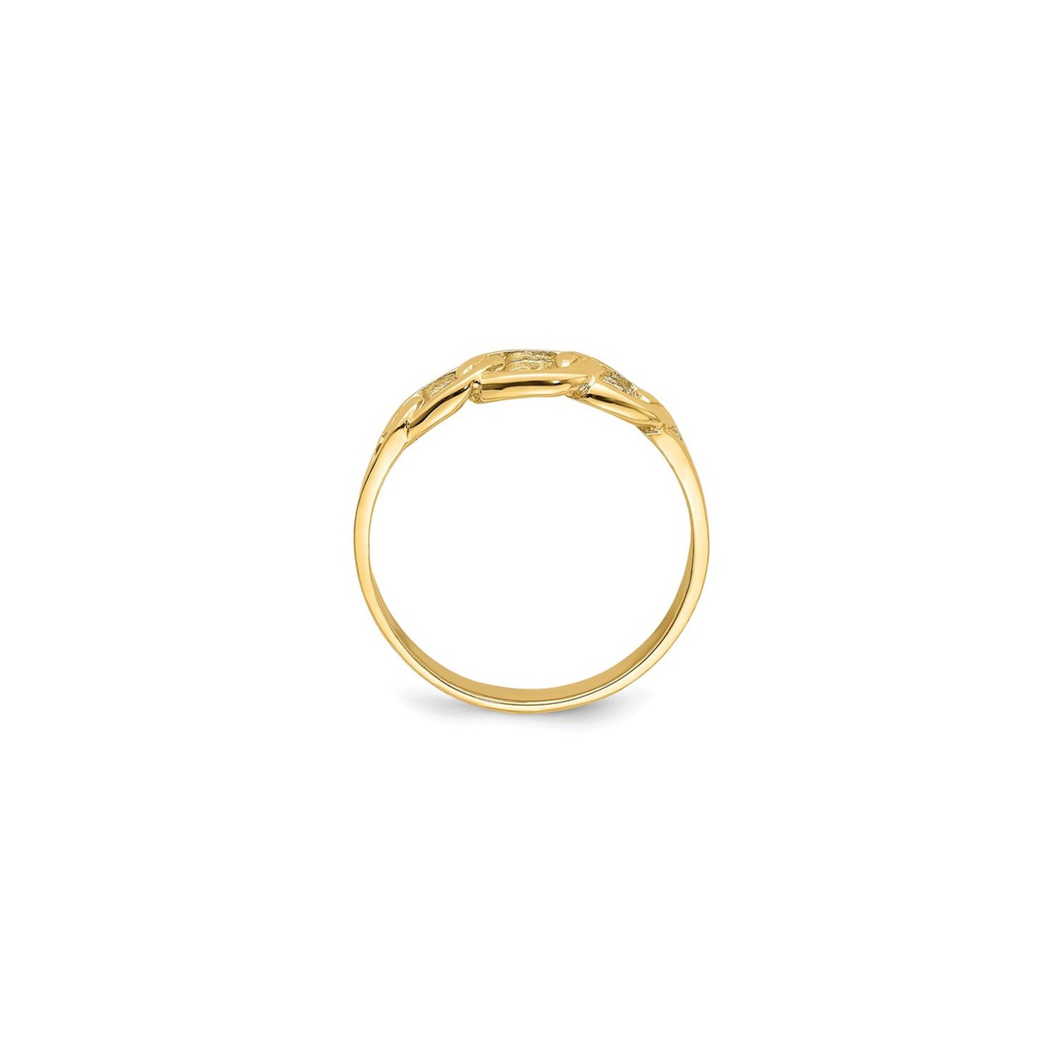 14K Yellow Gold Polished Chain Link Band Ring