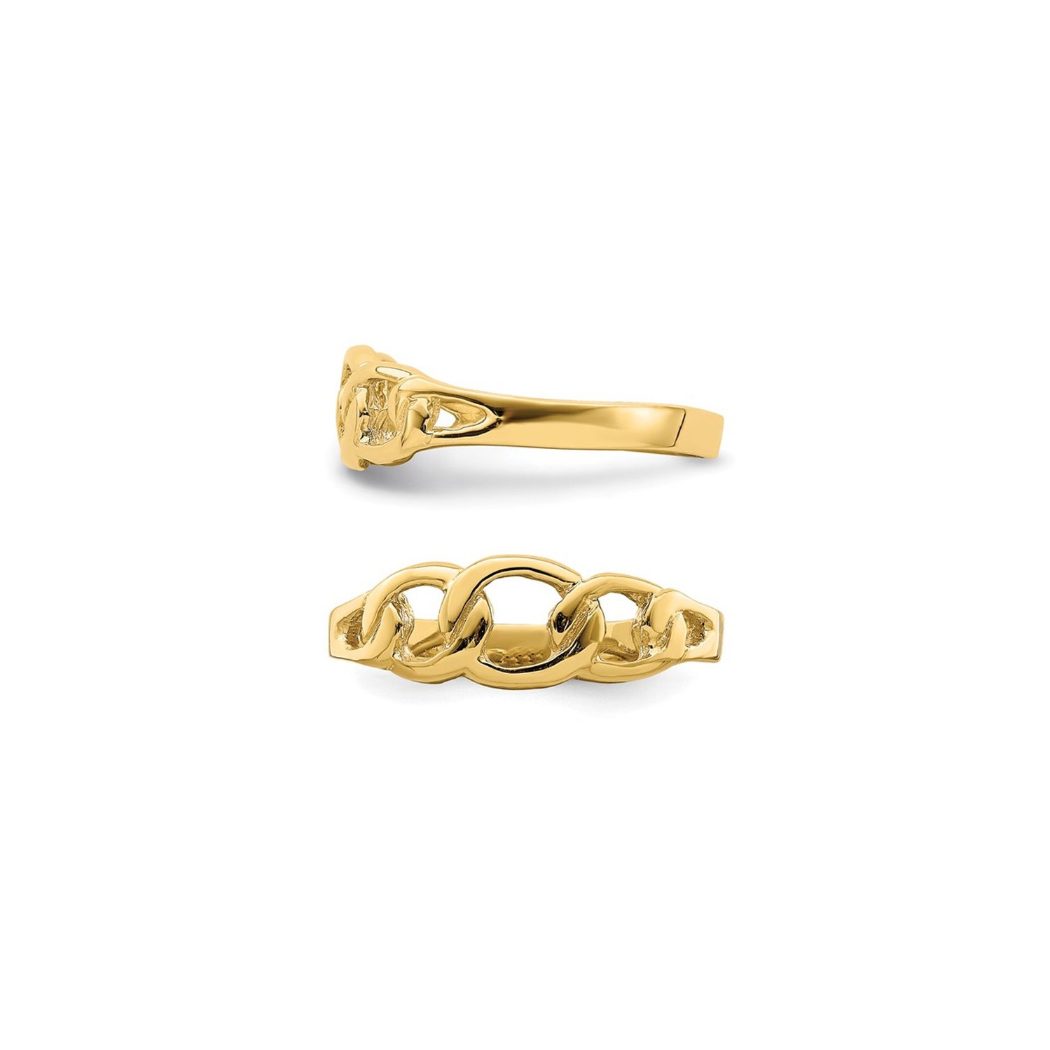 14K Yellow Gold Polished Chain Link Band Ring