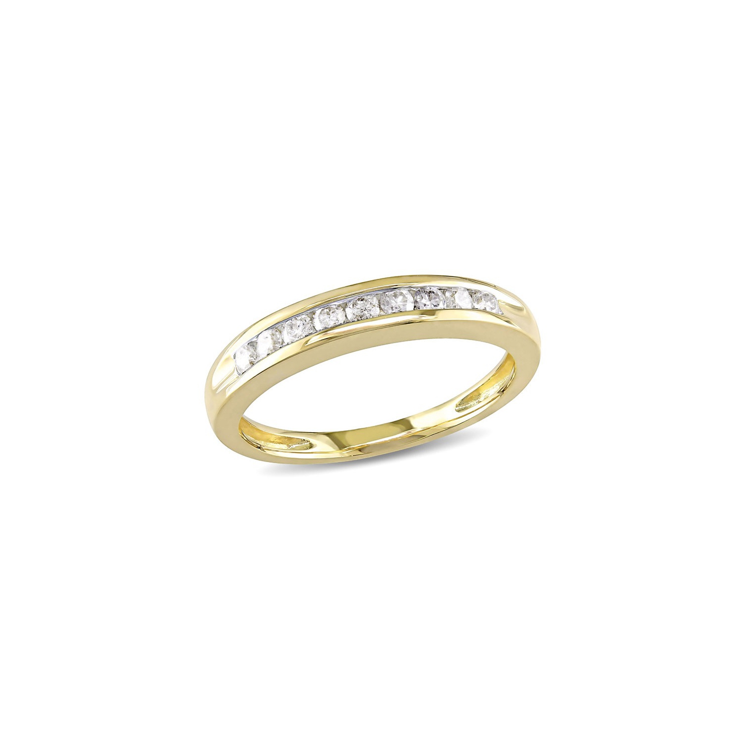 1/4 Carat Diamond Wedding Band Ring in 10K Yellow Gold