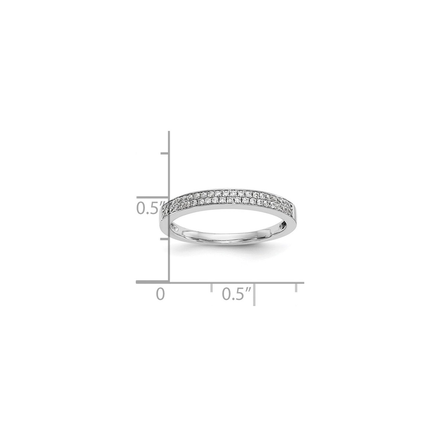 1/5 Carat Diamond Micro Pave Band Ring in 14K White Gold (Size 7)