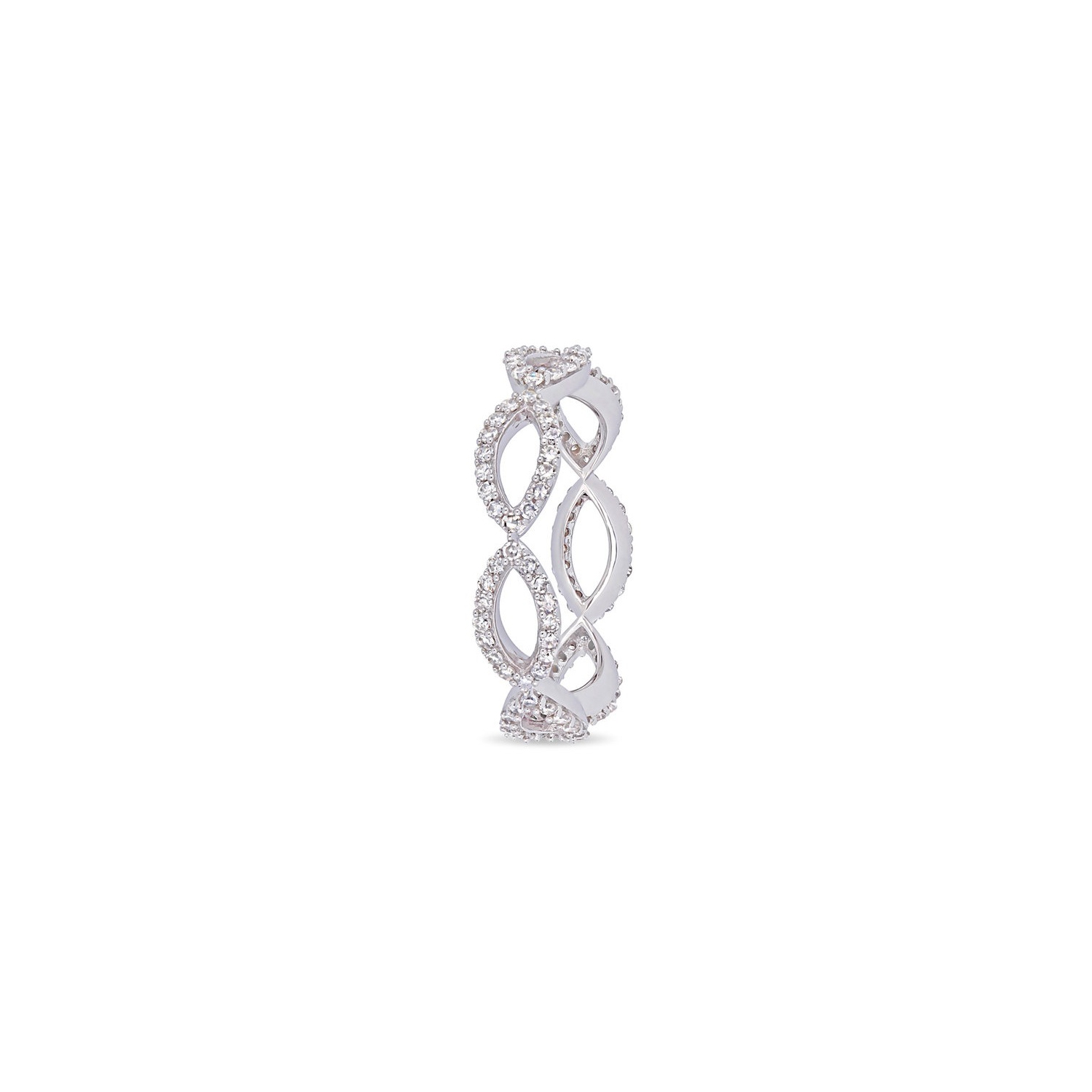 1/2 Carat Diamond Infinity Twist Ring in 14K White Gold