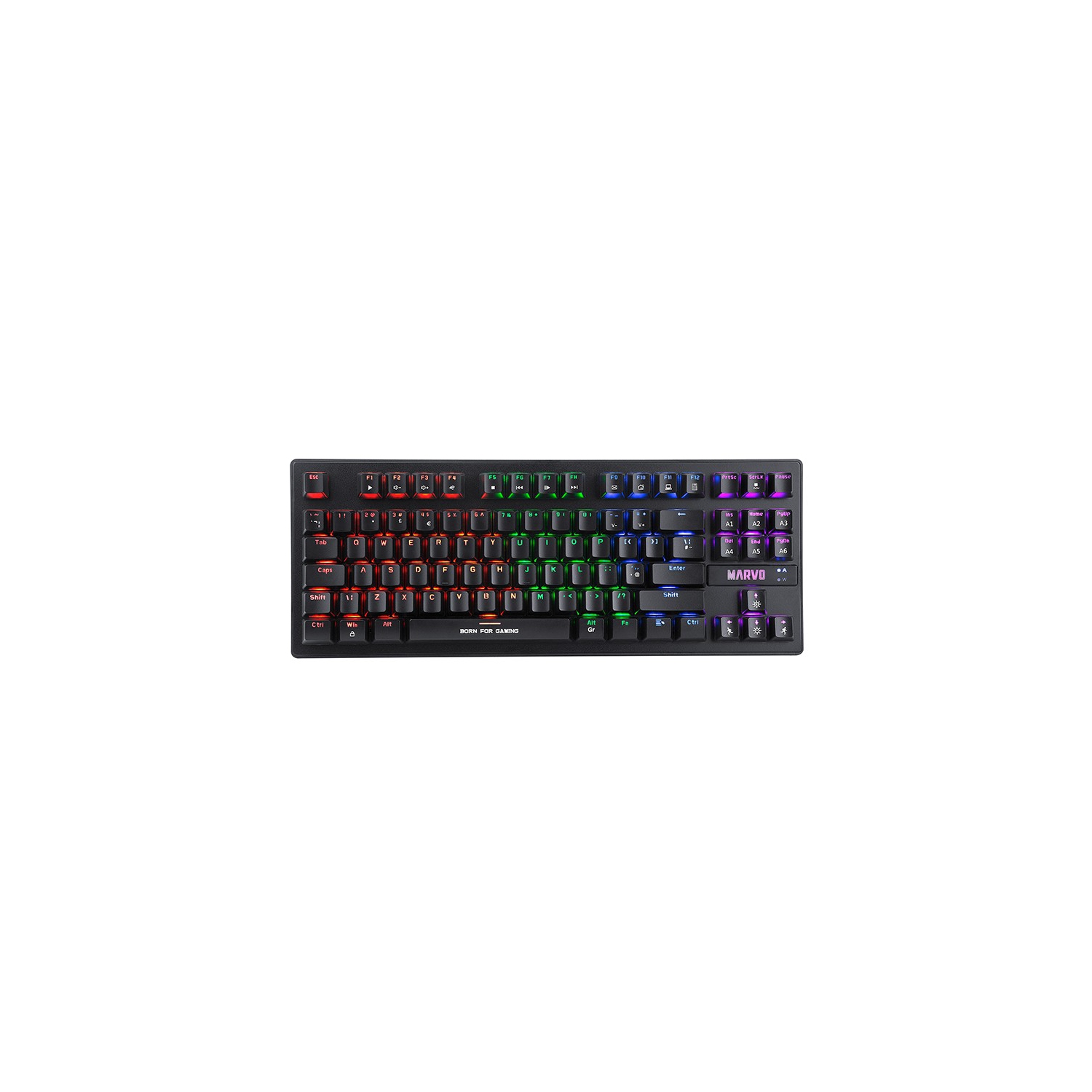 Marvo Scorpion KG901 Wired Mechanical Blue Switches 87-key TKL, LED Rainbow backlight, Metal front plate Gaming Keyboard