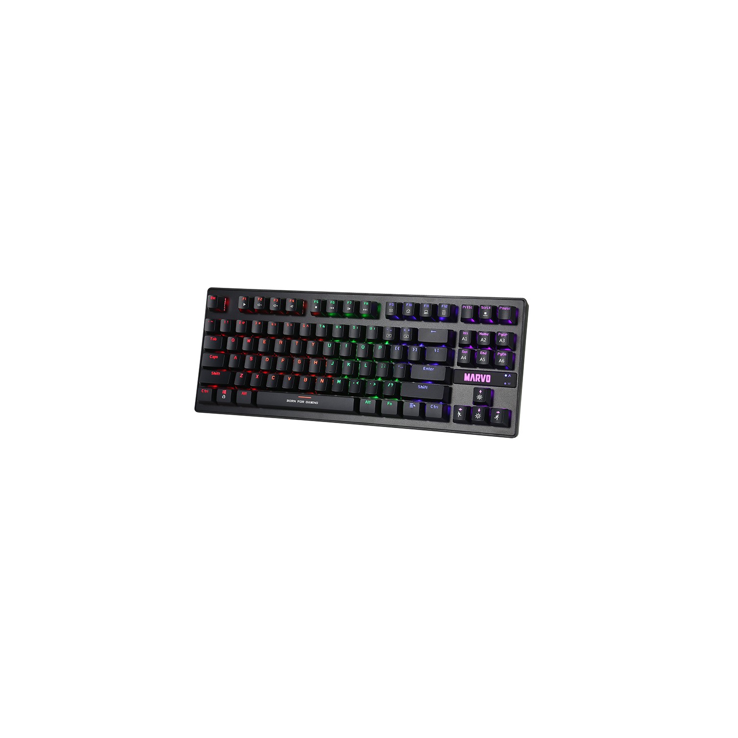 Marvo Scorpion KG901 Wired Mechanical Blue Switches 87-key TKL, LED Rainbow backlight, Metal front plate Gaming Keyboard