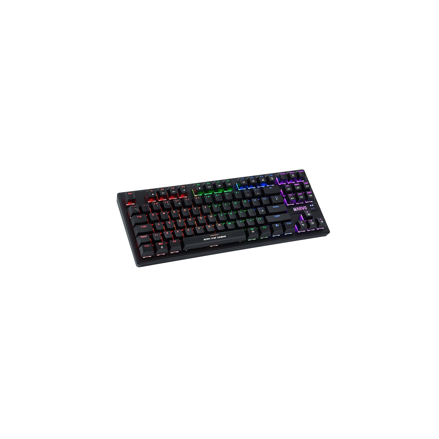 Marvo Scorpion KG901 Wired Mechanical Blue Switches 87-key TKL, LED Rainbow backlight, Metal front plate Gaming Keyboard