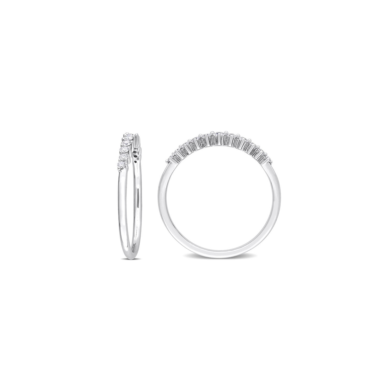 1/5 Carat Diamond Wedding Semi-Eternity Ring in 14k White Gold