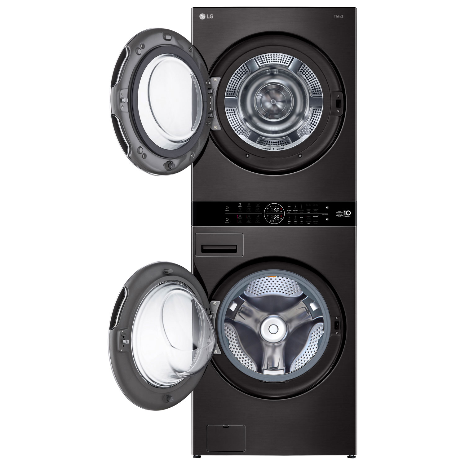 Duo WashTower avec laveuse électrique 5 pi³ et sécheuse de 7,8 pi³ HeatPump de LG - Acier noir