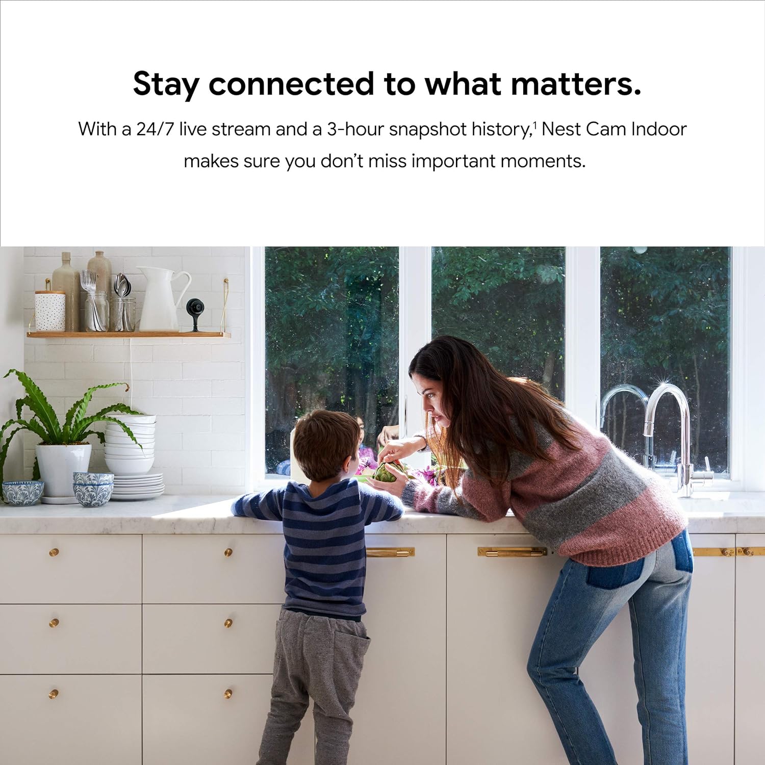 Refurbished: Google Nest Cam Indoor - Wired Indoor Camera for Home Security