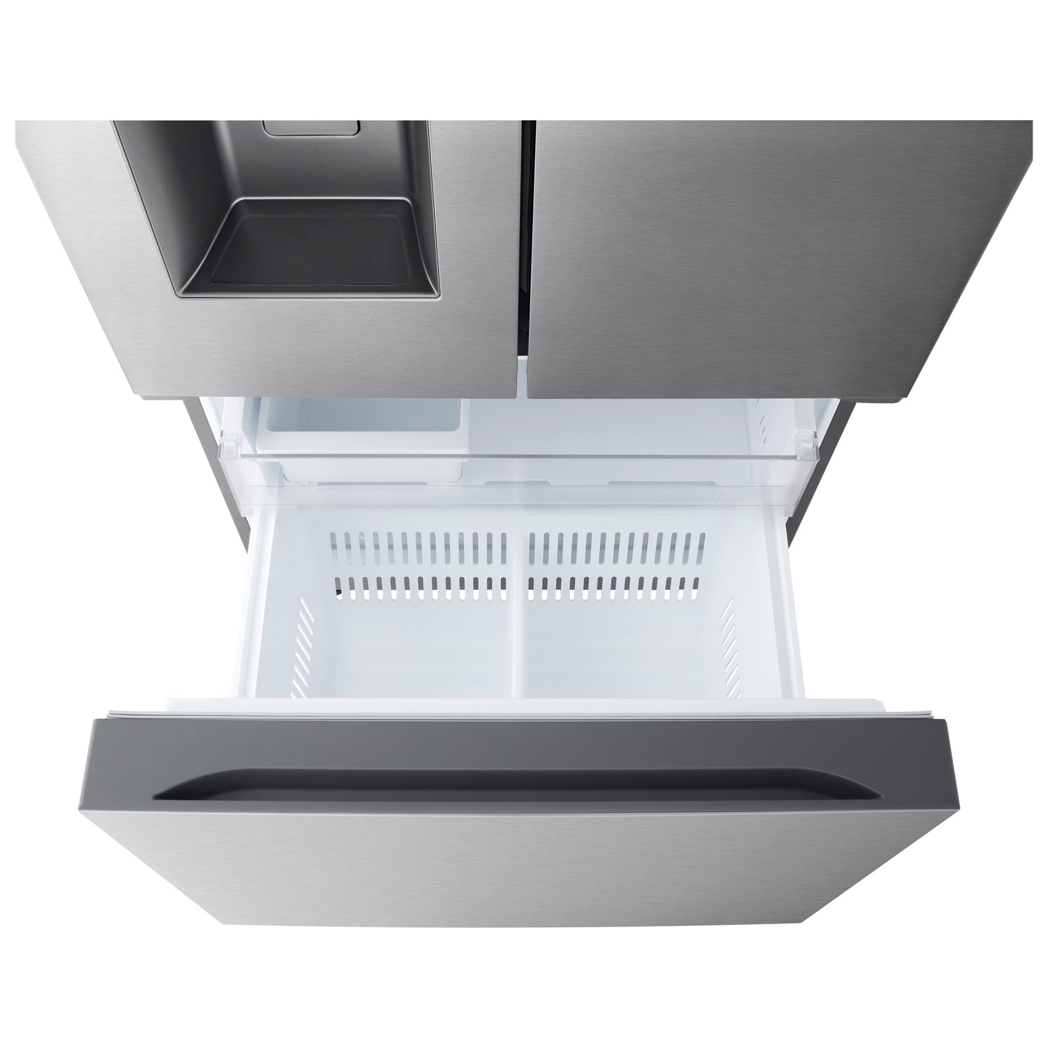 Réfrigérateur à deux portes 20,2 pi³ 33 po avec distributeur de glaçons de LG - Inox