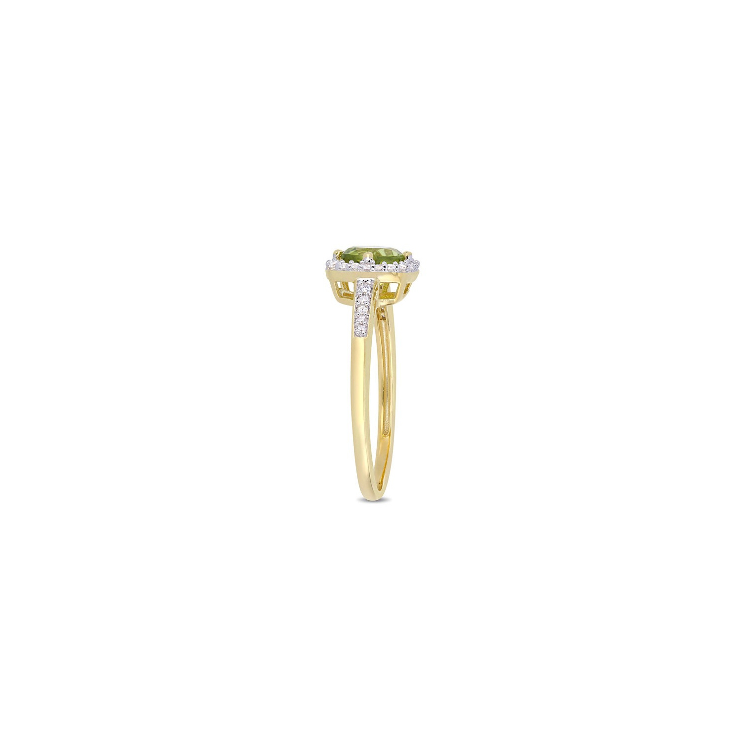 2.96 Carat Peridot Heart Ring, Pendant and Earrings Set in 10K Yellow Gold