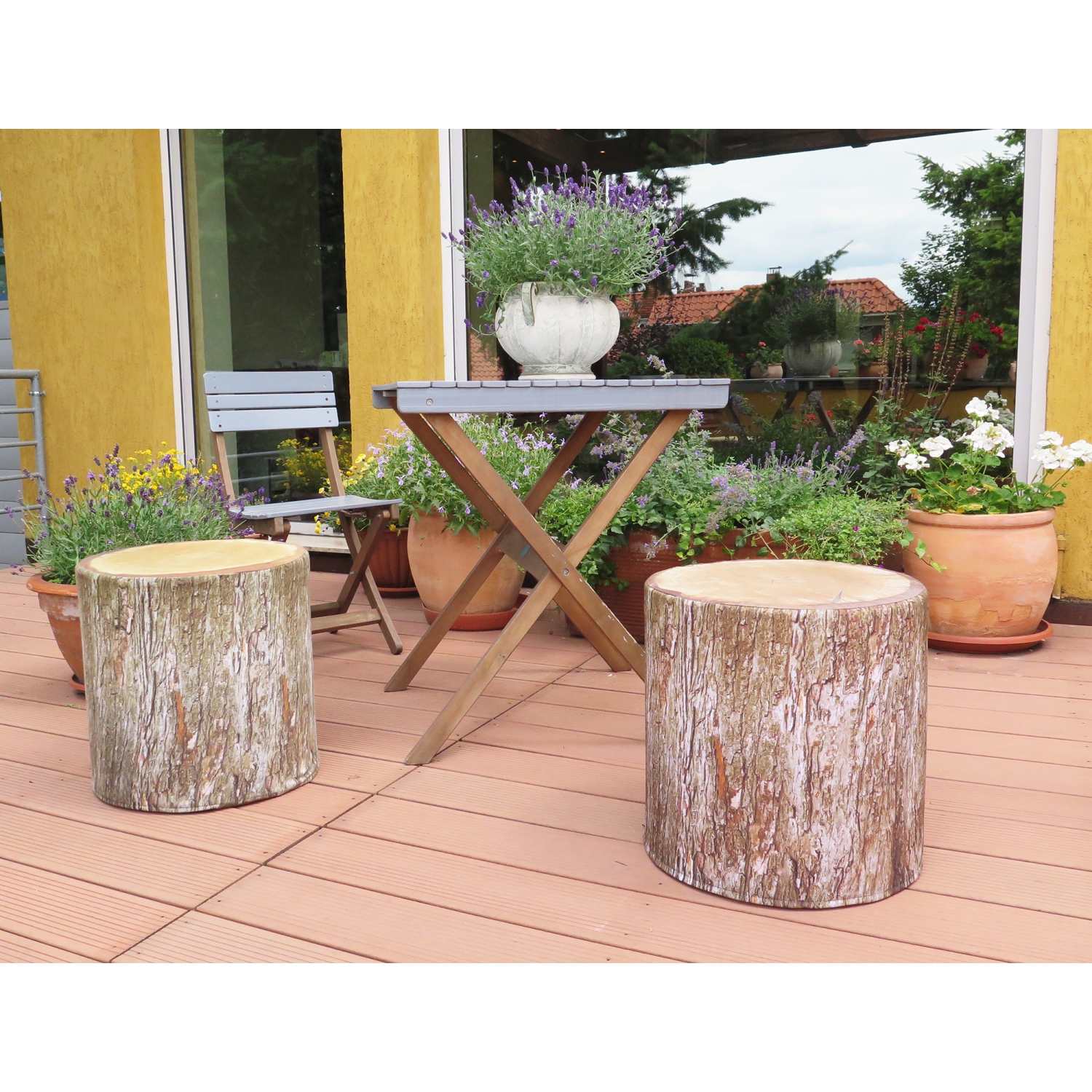 Delsit Pouf and Footstool Ottoman - Waterproof Round Stool for Indoor and Outdoor Use, Room Decor & Furniture with Removable Cover, Made in Europe