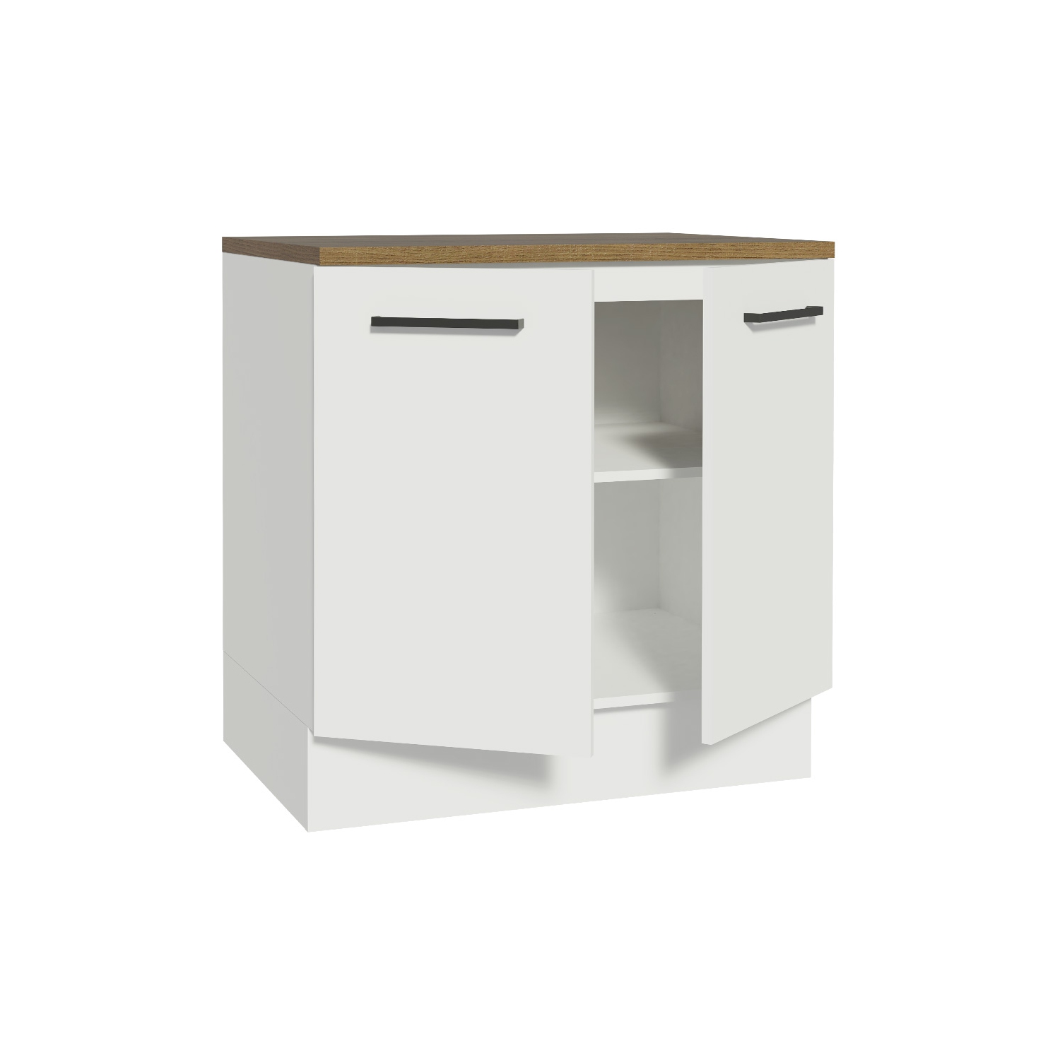 Madesa Hazel Kitchen Base Storage Cabinet with 2 Doors and Shelves 31 Inch Organization Unit for Pantry - White
