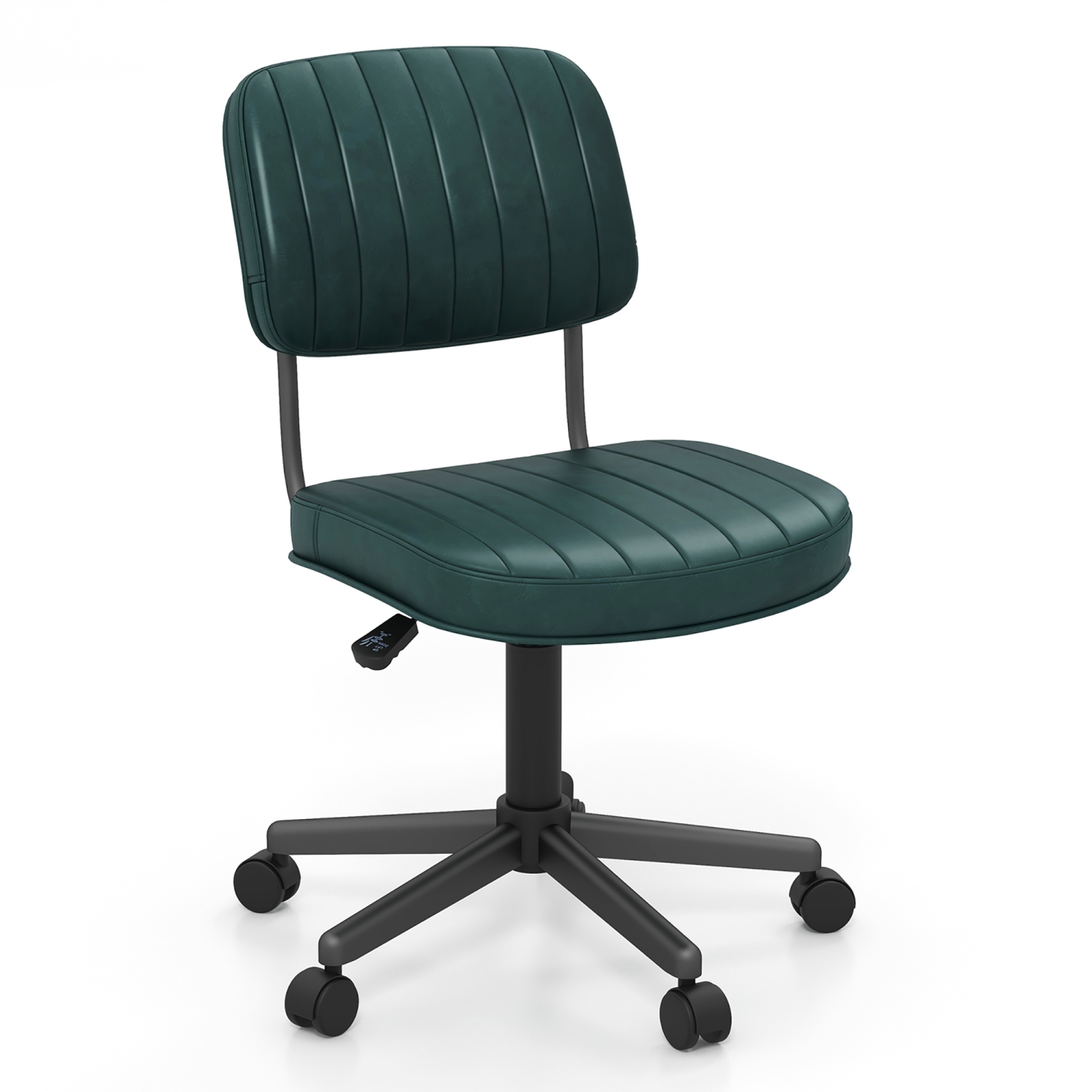 Gymax Armless Office Desk Chair Height Adjustable 360°Swivel Computer Chair  w/ Ergonomic Backrest Green