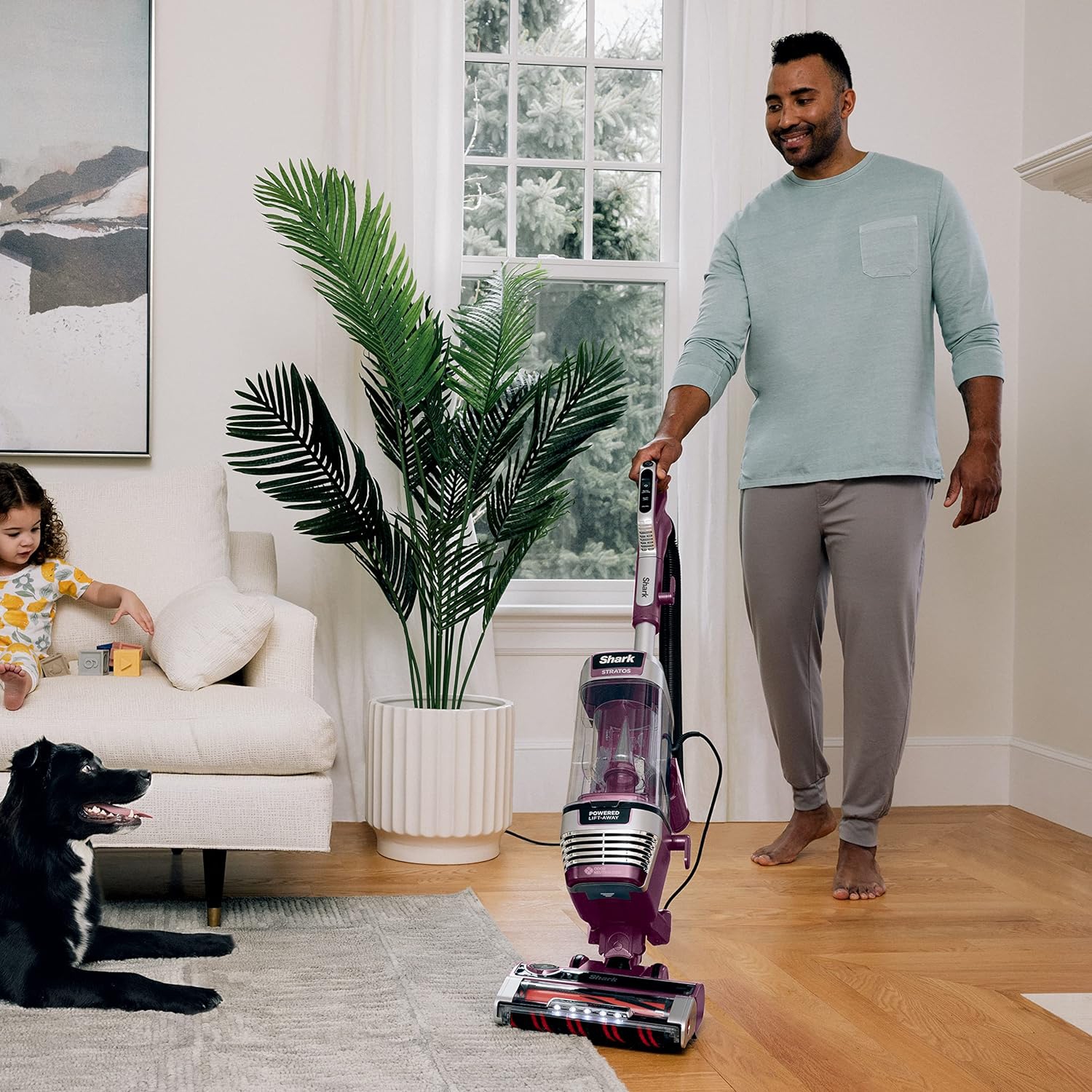 Shark AZ3000C Stratos Upright Vacuum with DuoClean® PowerFins™ HairPro™, Powered Lift-Away®, Self-Cleaning Brushroll