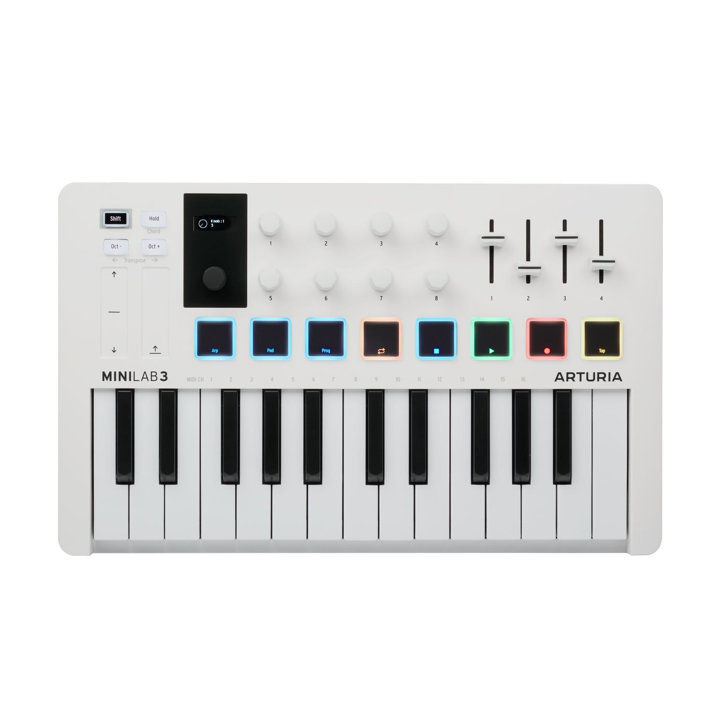 Arturia MiniLab 3 25-Key MIDI Controller w/Software - White
