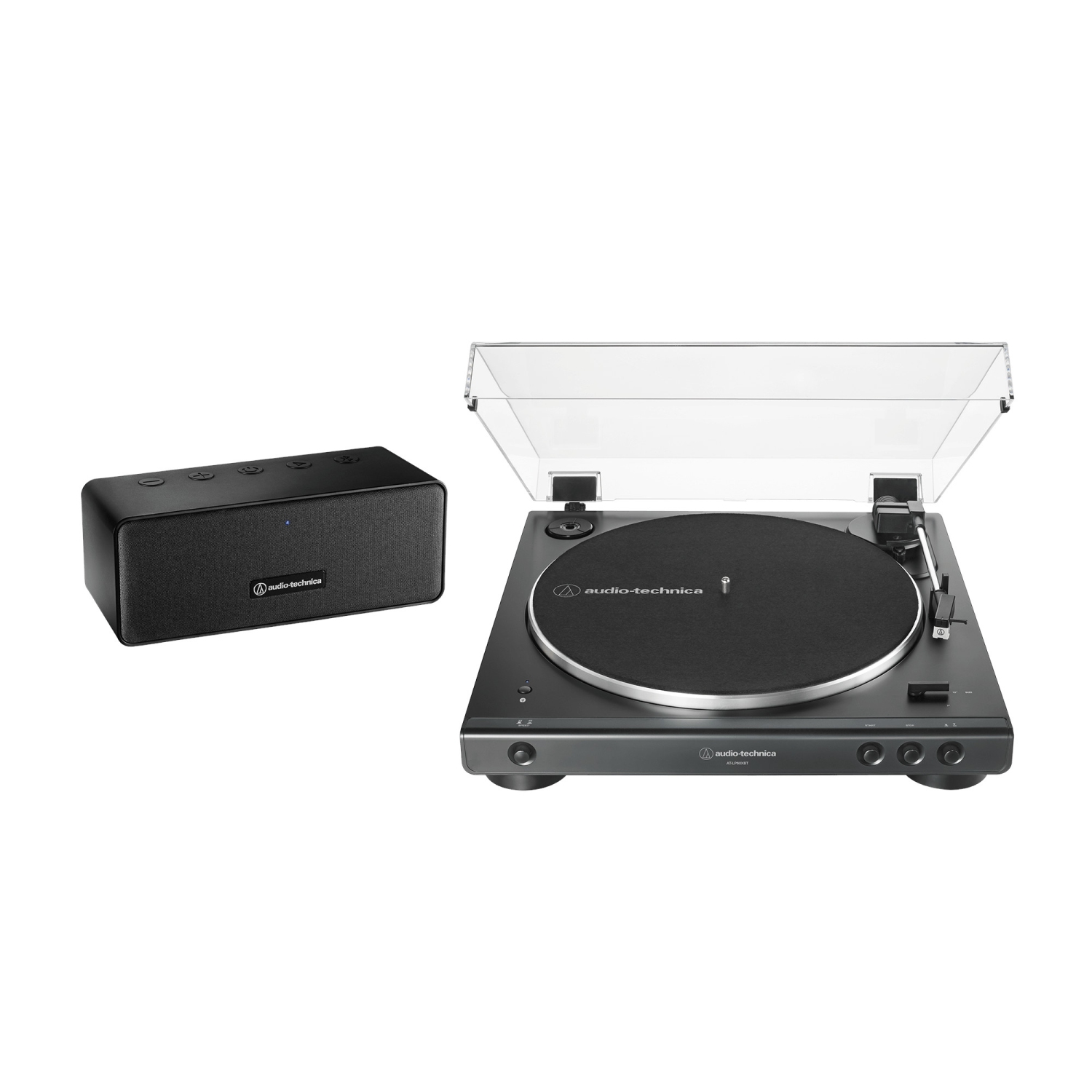 Tourne-disque sans fil AT-LP60XSPBT d'Audio-Technica avec haut-parleurs