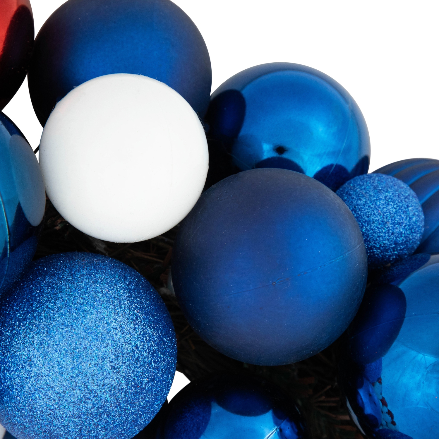 Glittered Patriotic Ornament Wreath - 22" - Red, White and Blue